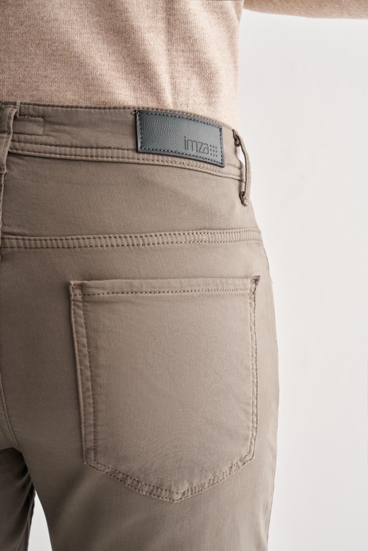 Haki 5 Cep  Düz Paça Pamuklu Slim Fit 5 Cep Casual Pantolon 1003255322