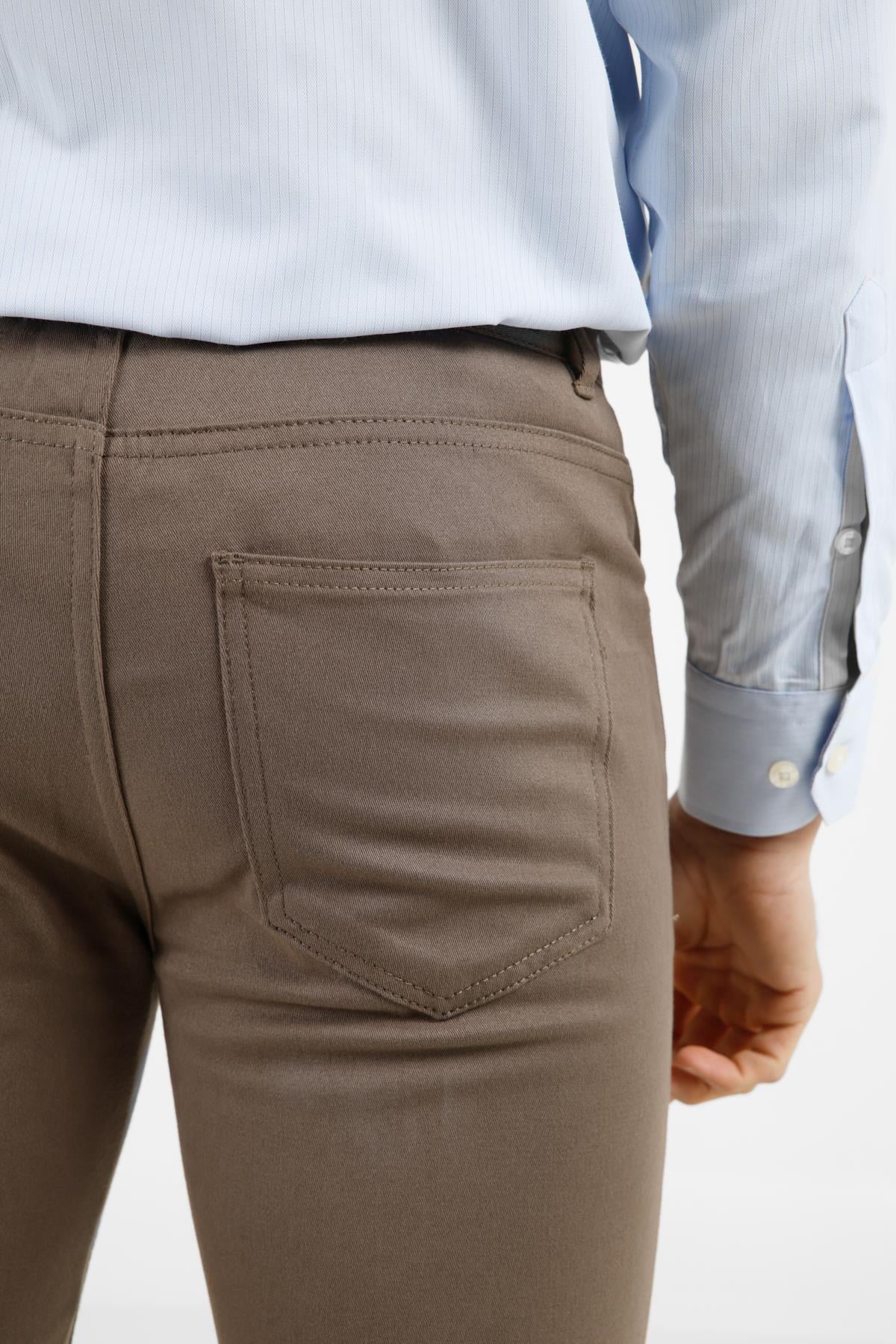 5 Cep  Düz Paça Pamuklu Slim Fit 5 Cep Casual Pantolon 1003255154