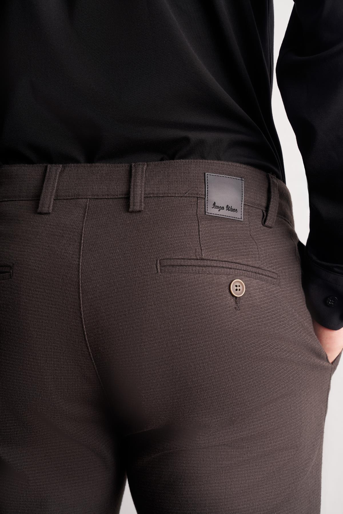 Yan Cep Düz Paça Pamuklu Slim Fit Chino Casual Pantolon 1003255160