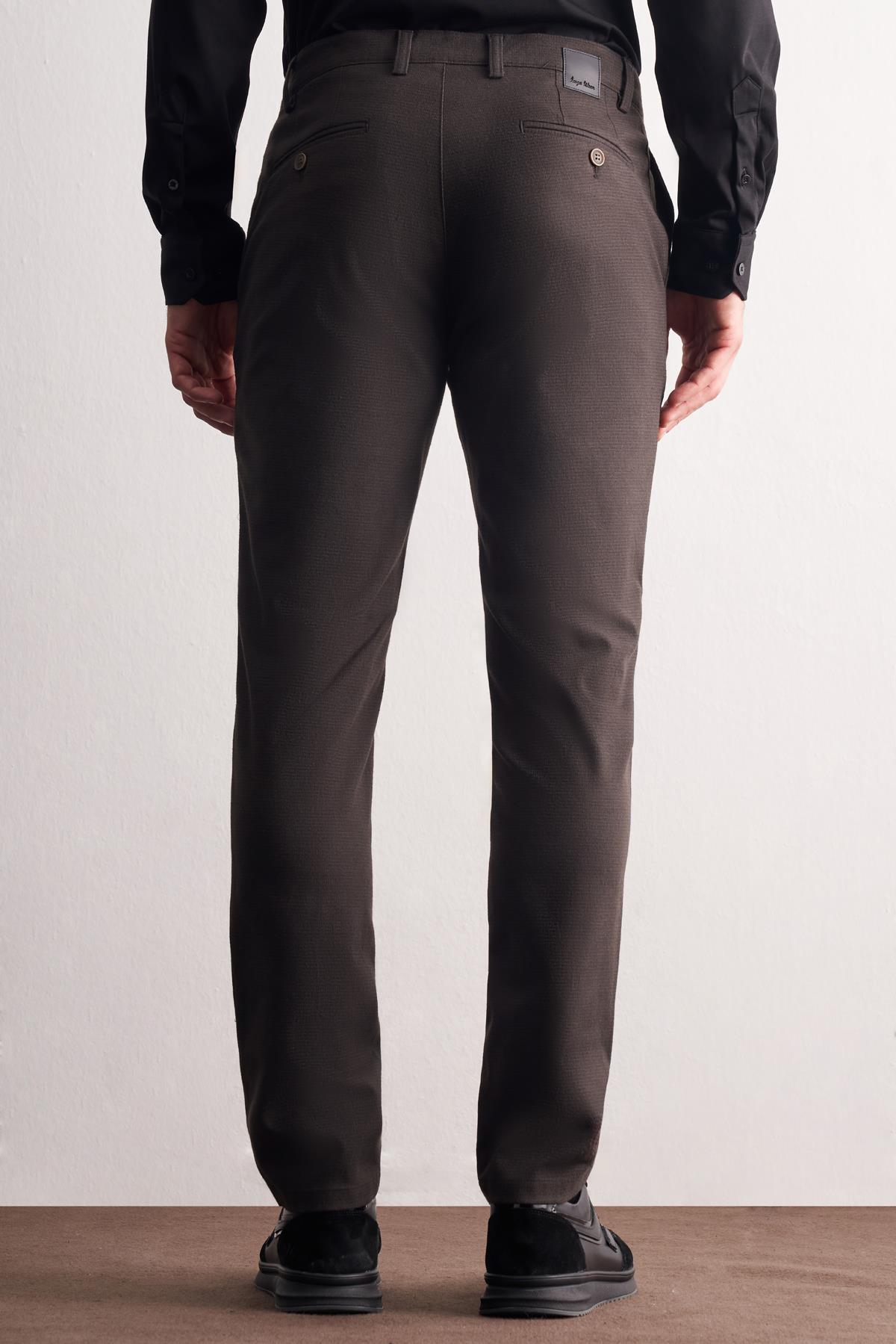 Yan Cep Düz Paça Pamuklu Slim Fit Chino Casual Pantolon 1003255160