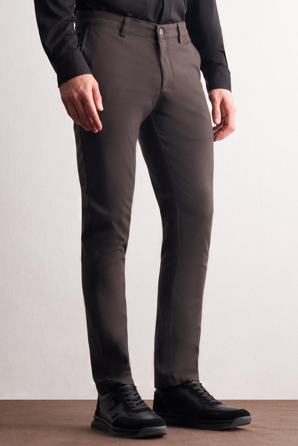 Yan Cep Düz Paça Pamuklu Slim Fit Chino Casual Pantolon 1003255160