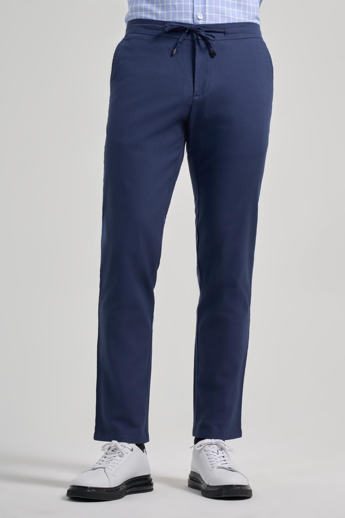 İndigo Pamuklu Yandan Cepli Casual Comfort Fit Jogger Pantolon 1003250110