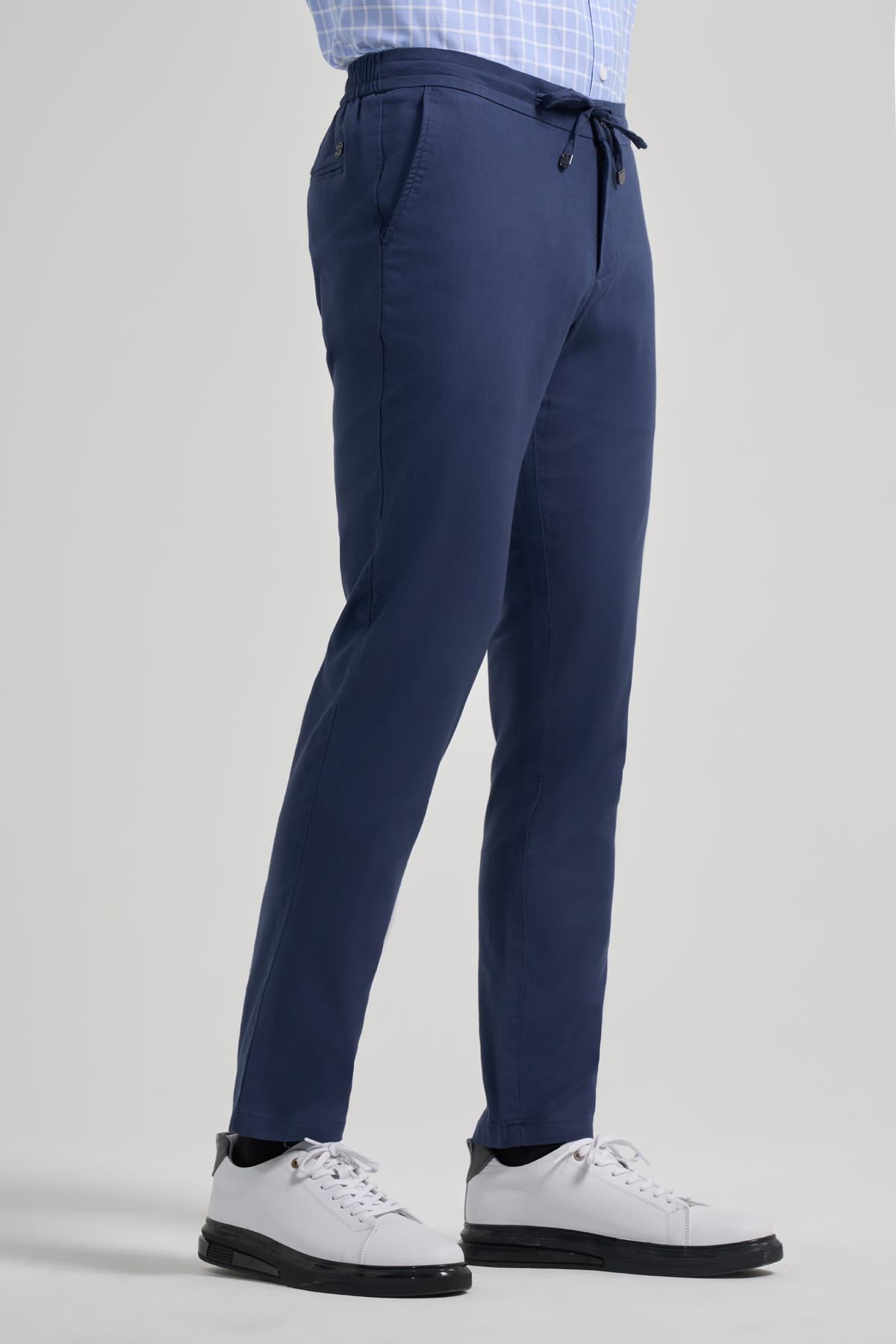 İndigo Pamuklu Yandan Cepli Casual Comfort Fit Jogger Pantolon 1003250110