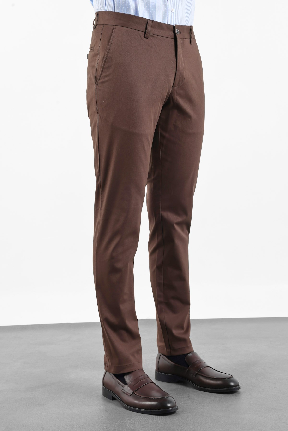 Kahverengi Yan Cep Comfort Fit Pamuklu Chino Pantolon 1003260172