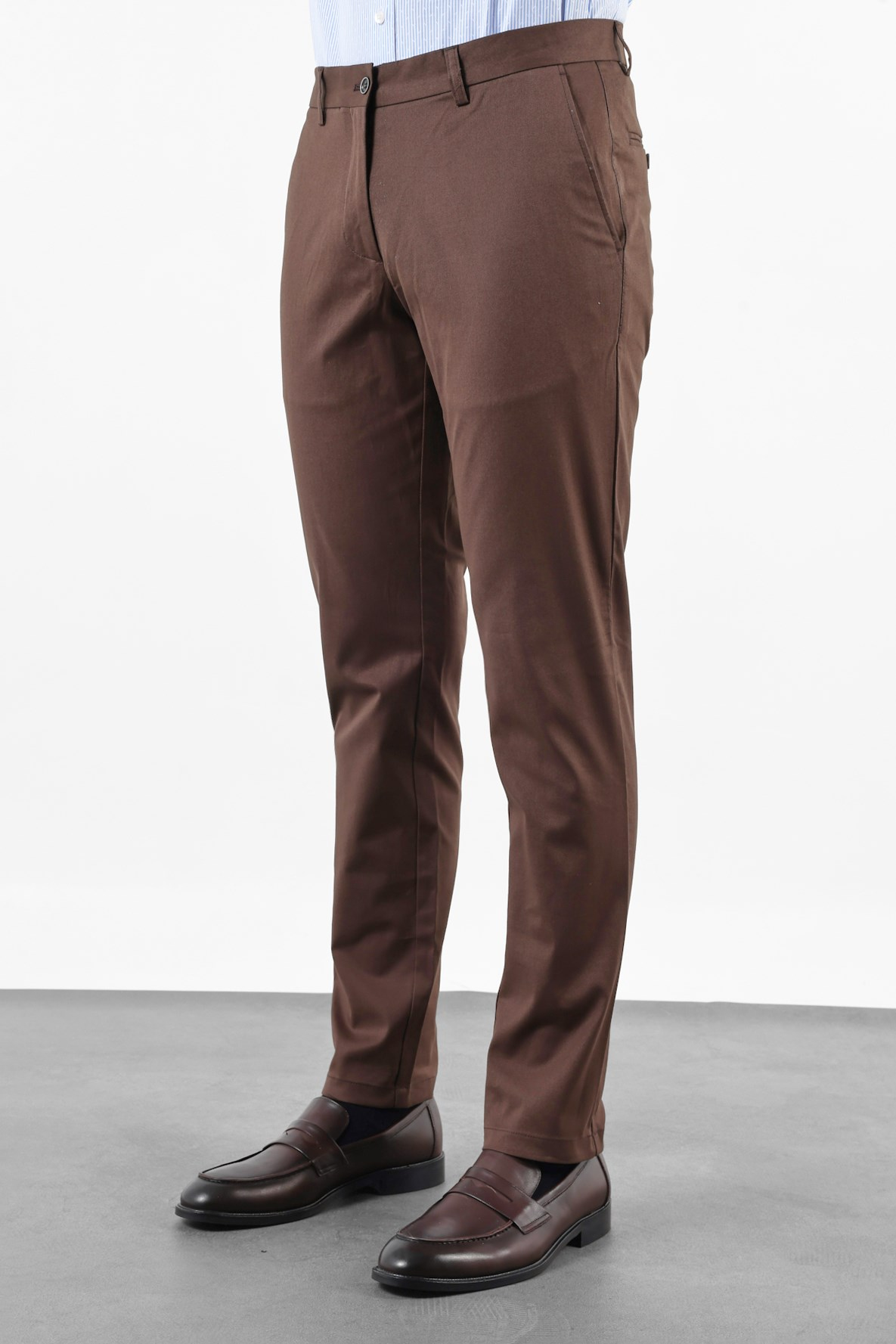 Kahverengi Yan Cep Comfort Fit Pamuklu Chino Pantolon 1003260172