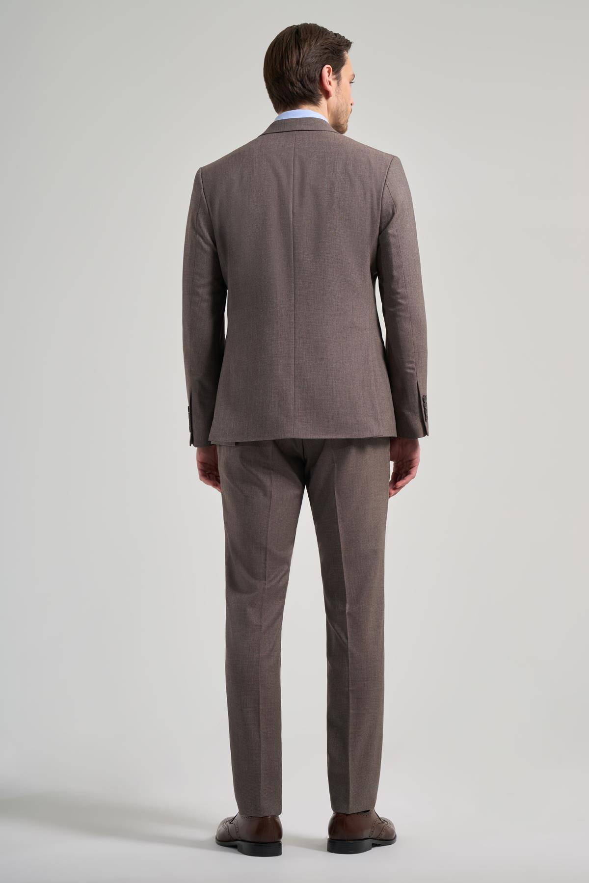 Desenli Bez Ayağı Mono Yaka Tam Astar Esnek 6 Drop Slim Fit Takım Elbise 1001250168