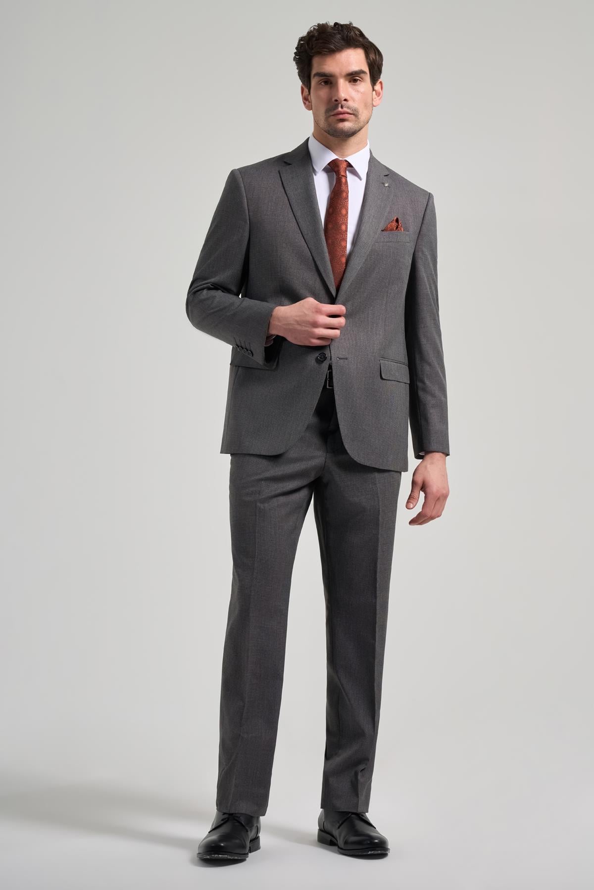 Desenli Bez Ayağı Mono Yaka Tam Astar Esnek 4 Drop Comfort Fit Takım Elbise 1001250169