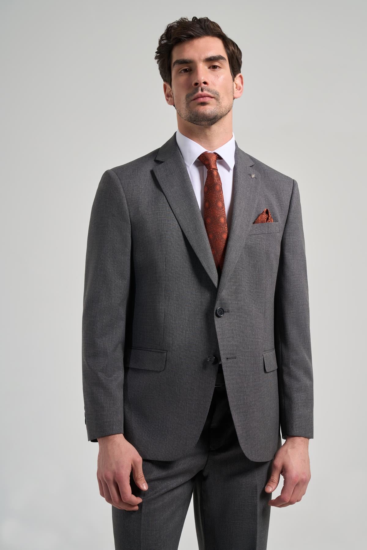 Desenli Bez Ayağı Mono Yaka Tam Astar Esnek 4 Drop Comfort Fit Takım Elbise 1001250169
