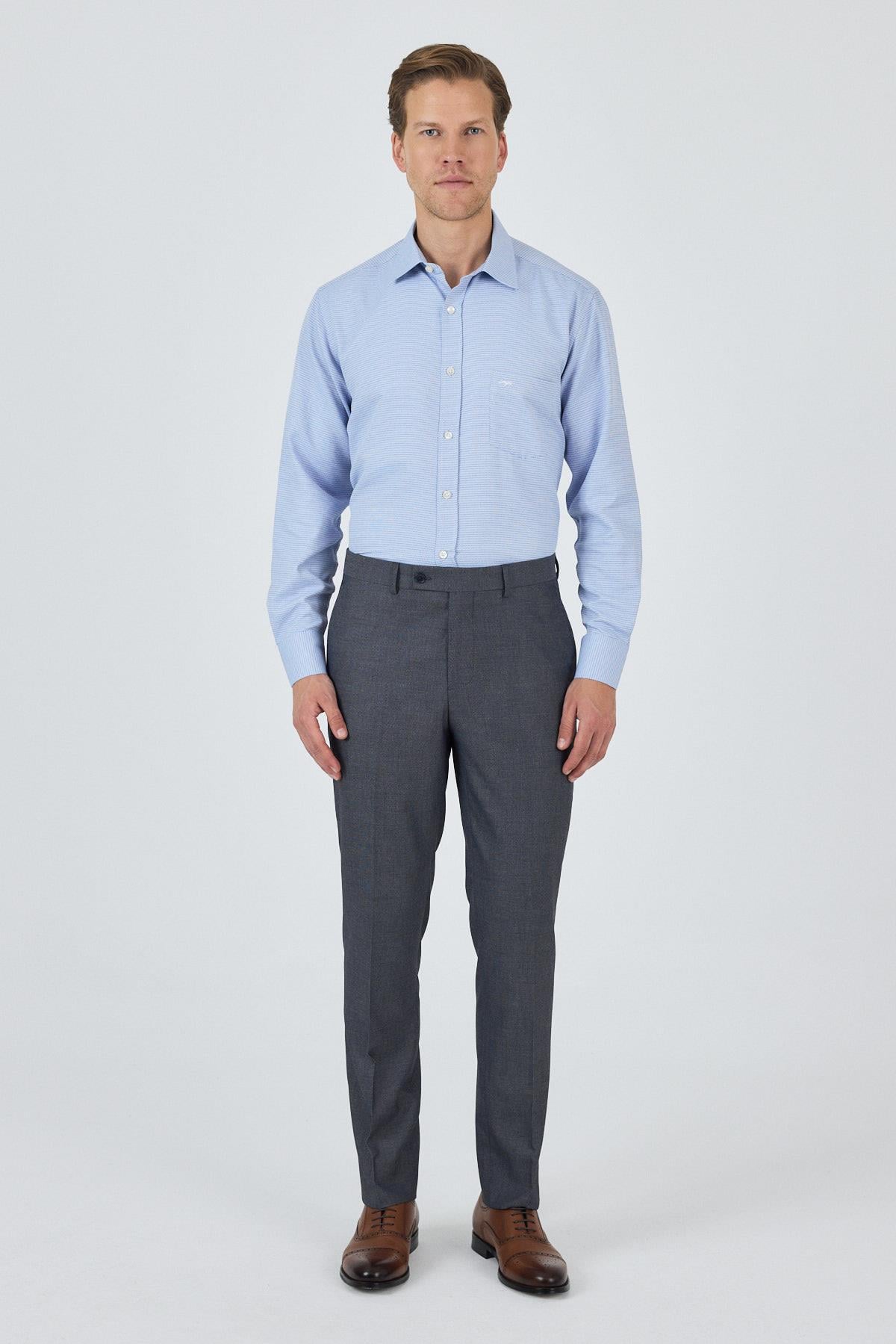 Füme Esnek Yandan Cepli Comfort Fit Classic Pantolon 1003250154