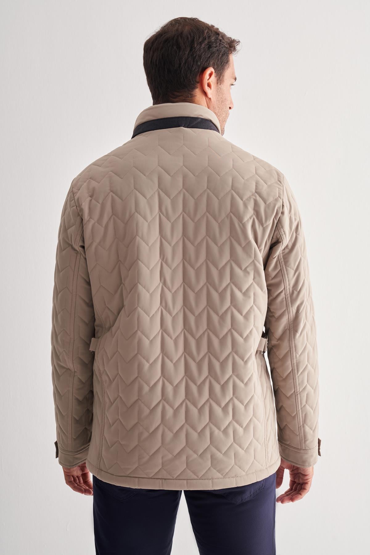 Dik Yaka Casual Slim Fit Kapitone Esnek Mont 1007255126