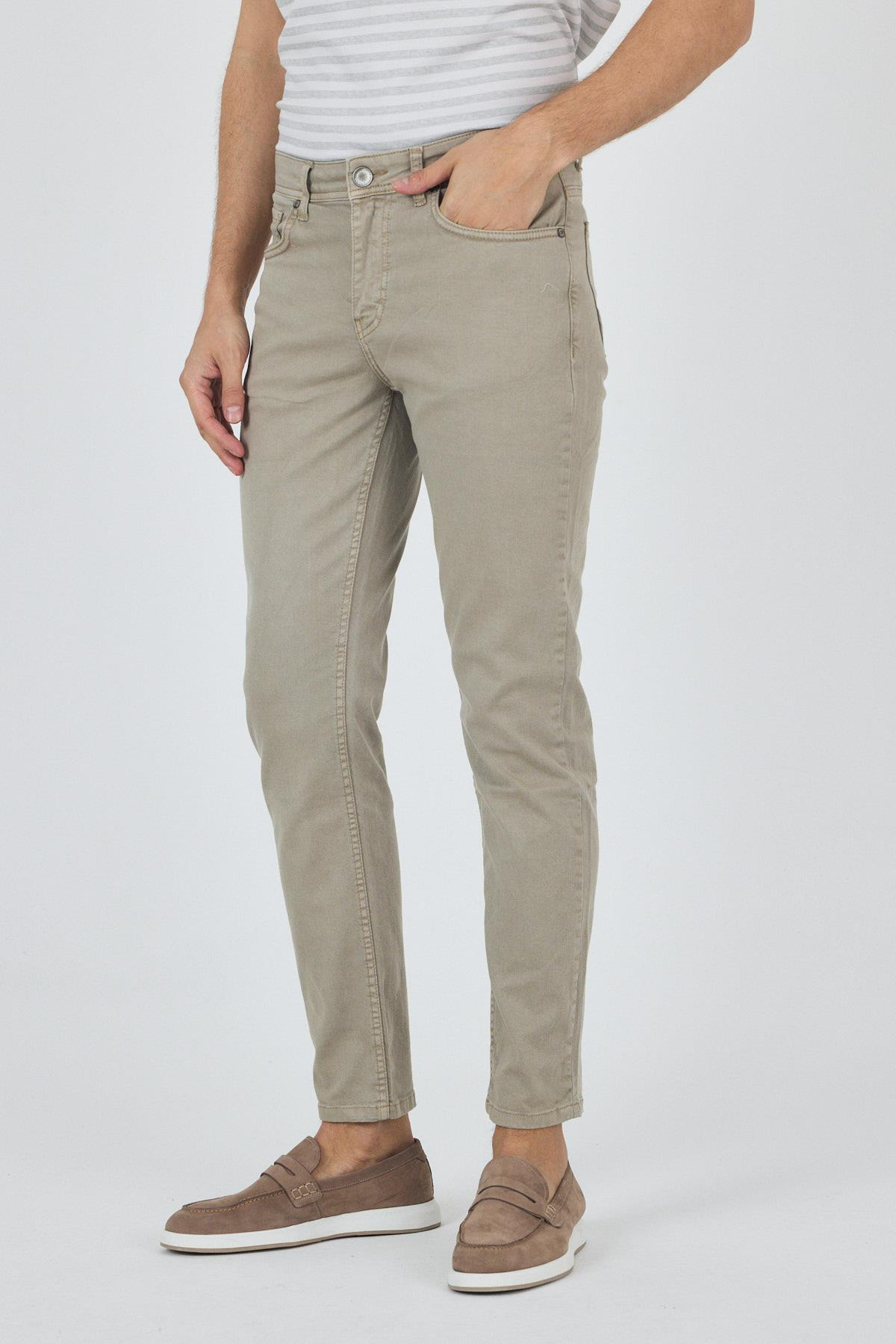 Bej Pamuklu 5 Cep Casual Slim Fit 5 Cep Pantolon 1003250318