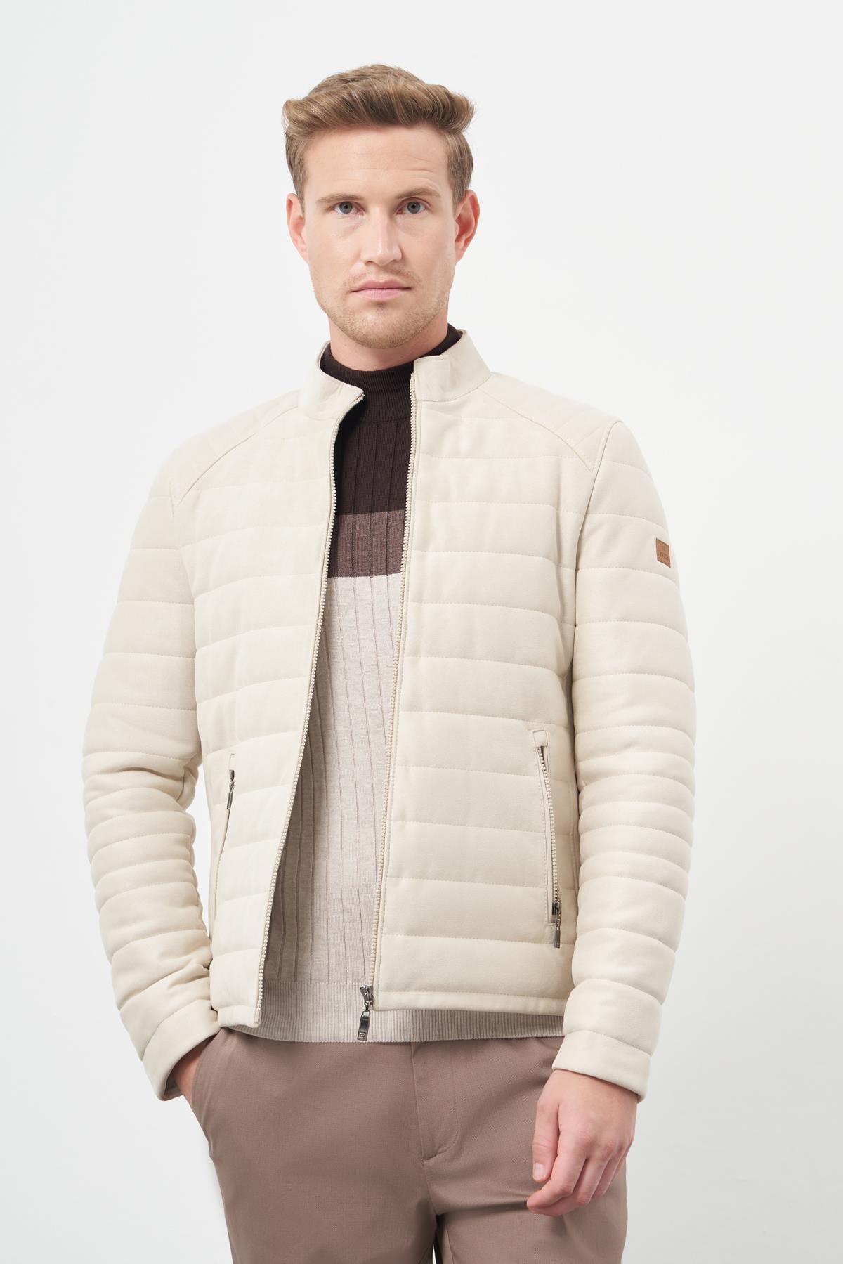 Suni Deri Hakim Yaka Düz Yırtmaçsız Tam Astar Slim Fit Casual Deri Mont 1038245150