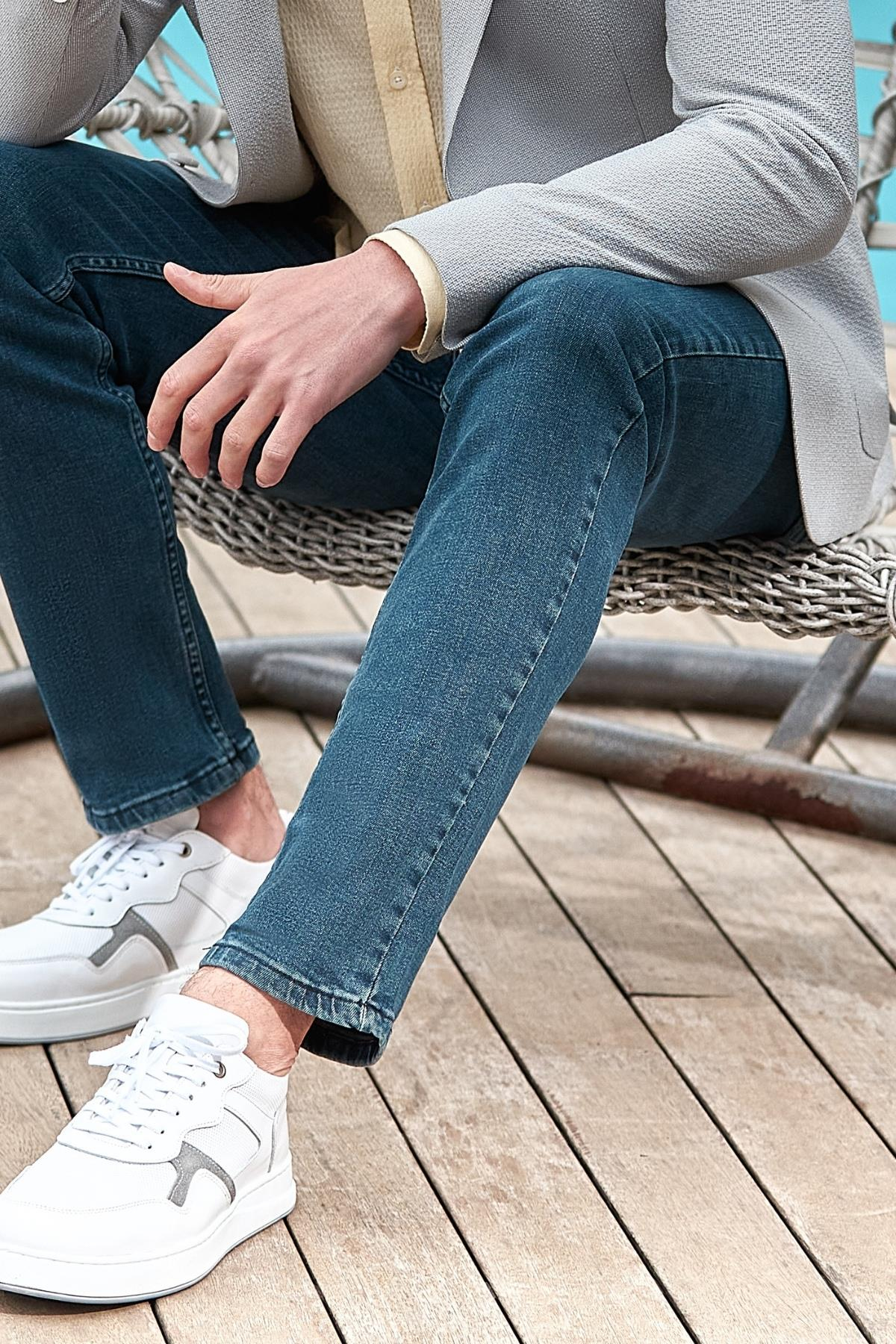 Haki Gabardin 5 Cepli Slim Fit Dar Kesim Casual Denim Jean Kot Pantolon 1023240150