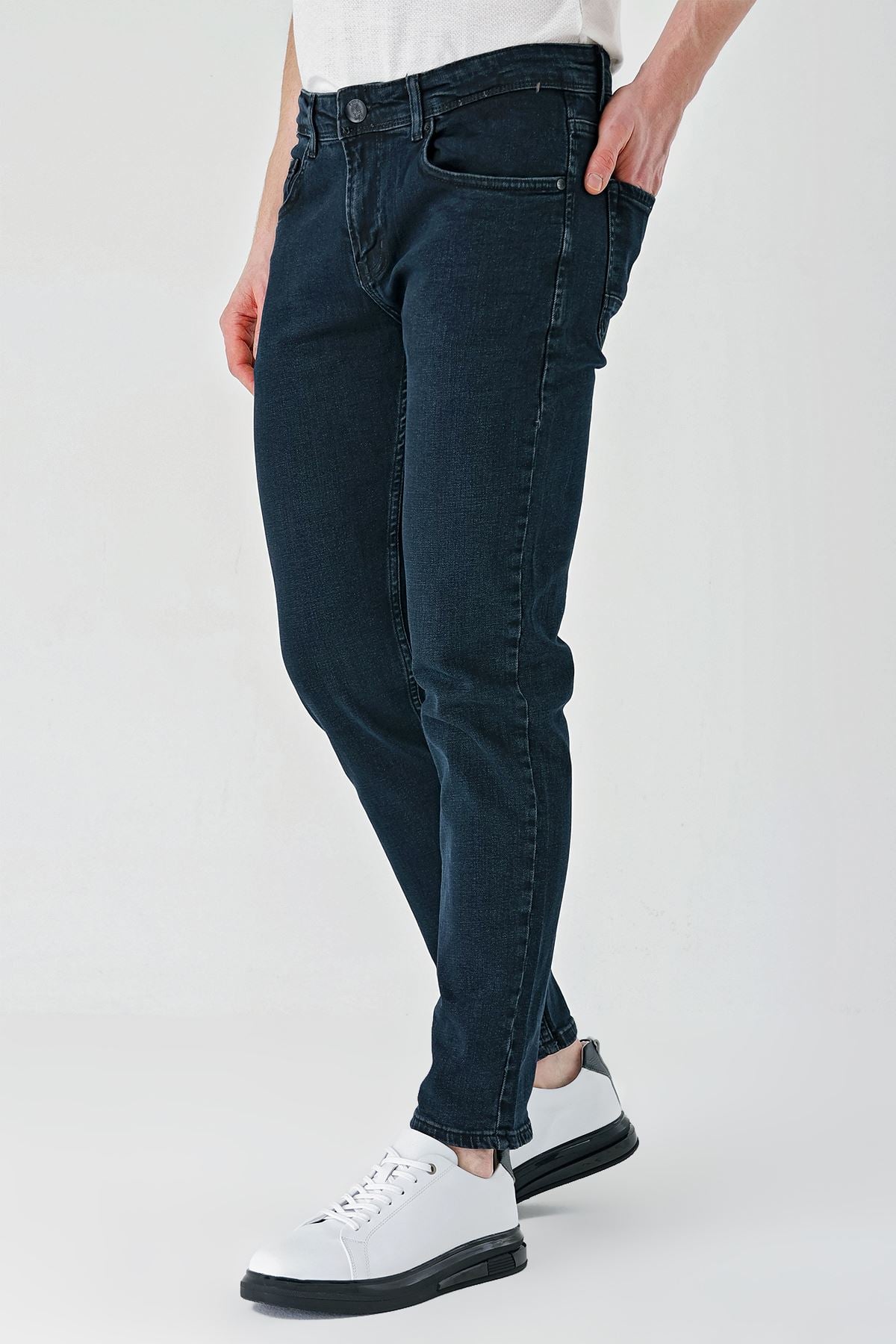 Kahverengi Gabardin 5 Cepli Slim Fit Dar Kesim Casual Denim Jean Kot Pantolon 1023240150