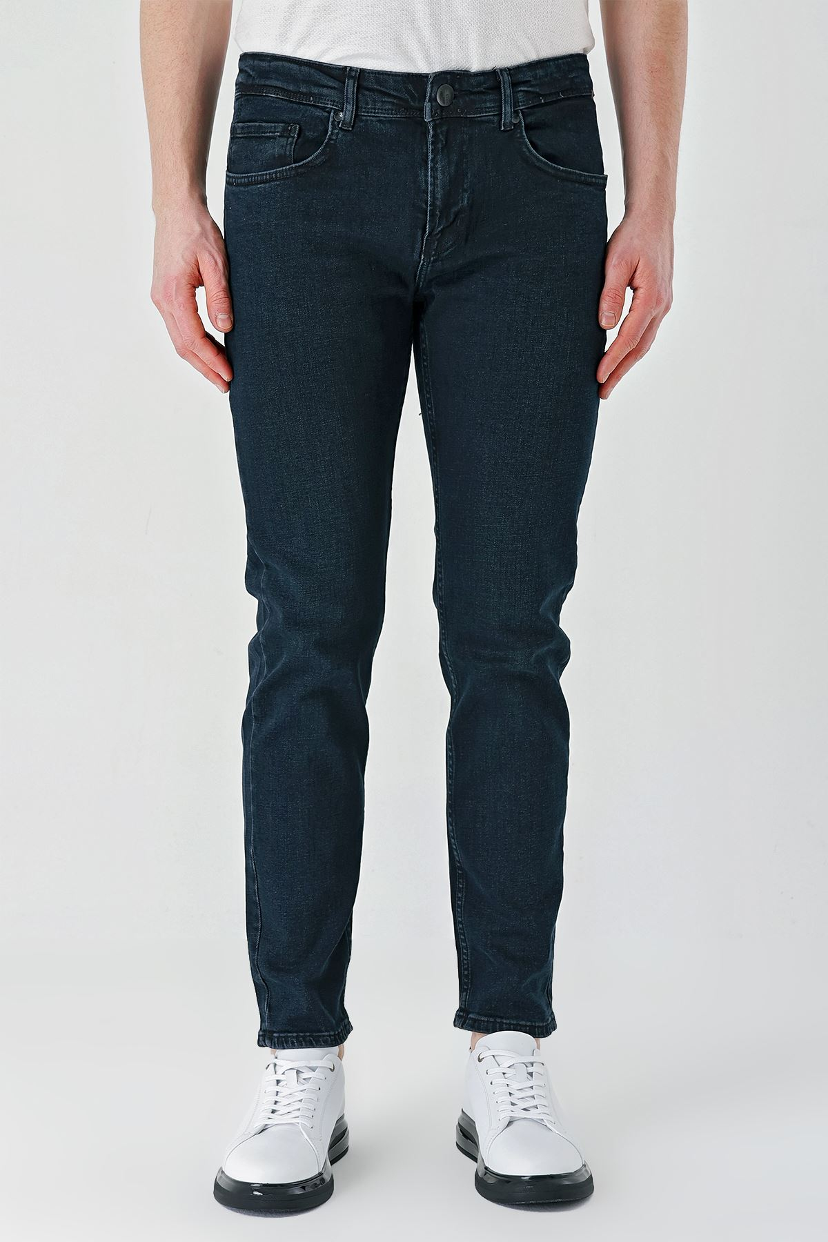 Kahverengi Gabardin 5 Cepli Slim Fit Dar Kesim Casual Denim Jean Kot Pantolon 1023240150