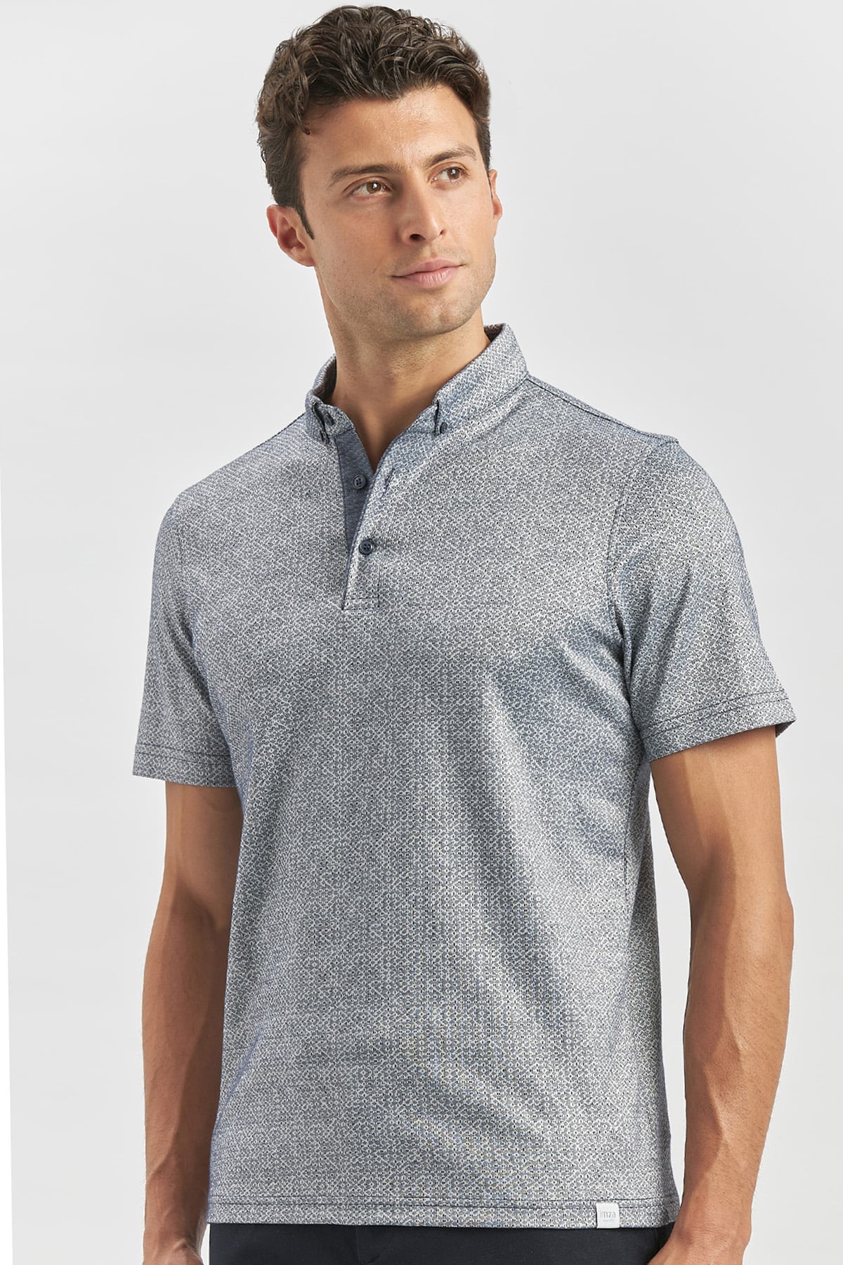 Lacivert Merserize Garnili Pamuklu Casual Slim Fit Tişört 1011240164