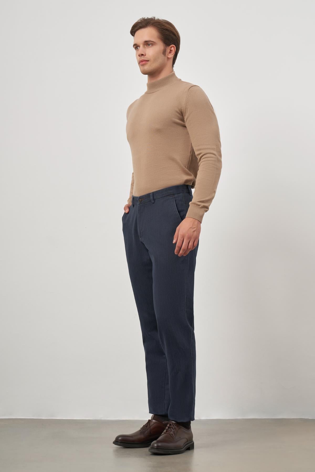 Pamuklu Yandan Cepli Casual Comfort Fit Chino Pantolon 1003245153
