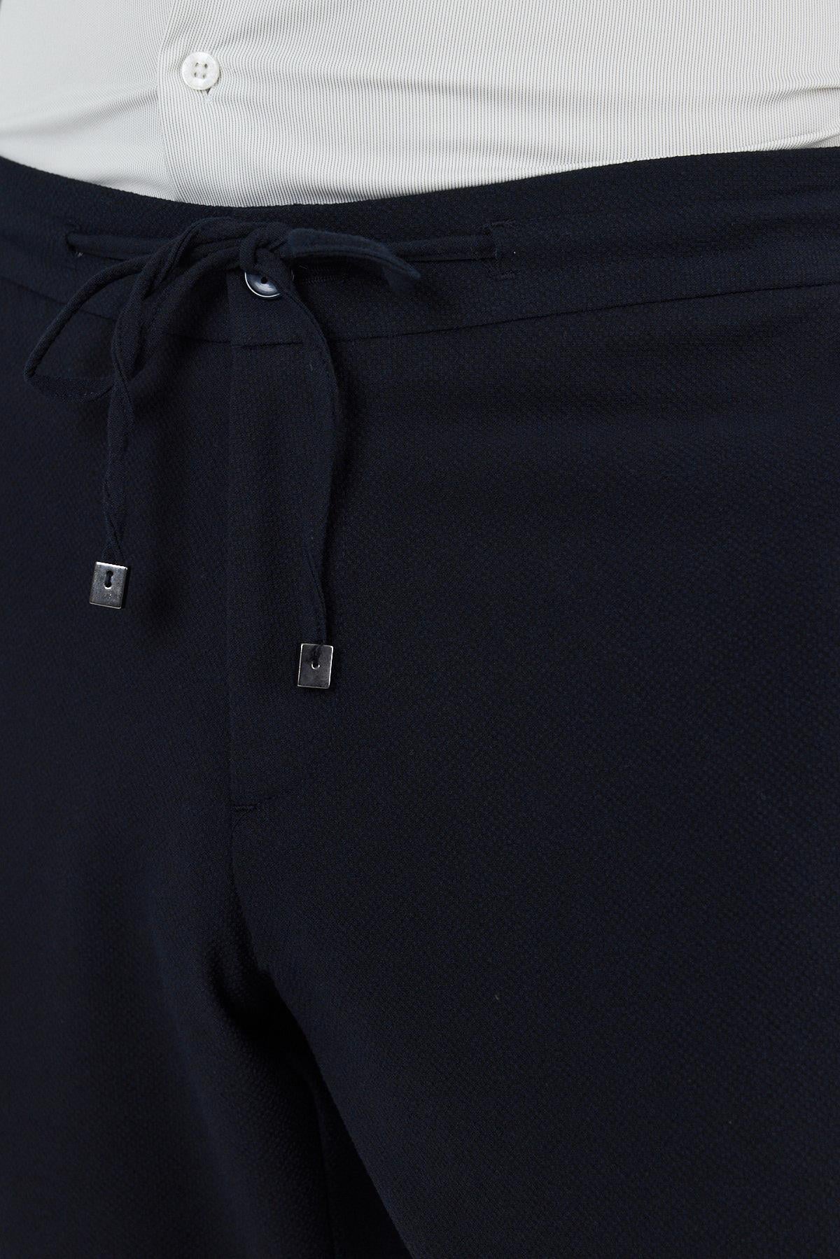 Lacivert Esnek Lastikli Yandan Cepli Casual Comfort Fit Jogger Pantolon 1003250210