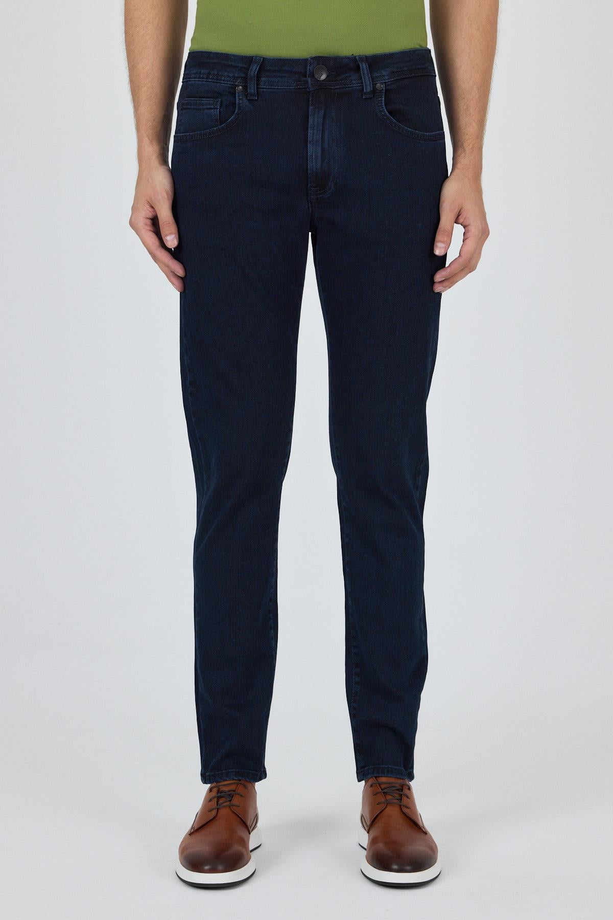 Gabardin 5 Cep Düz Paça Casual Slim Fit Pamuklu Denim Pantolon 1023250151