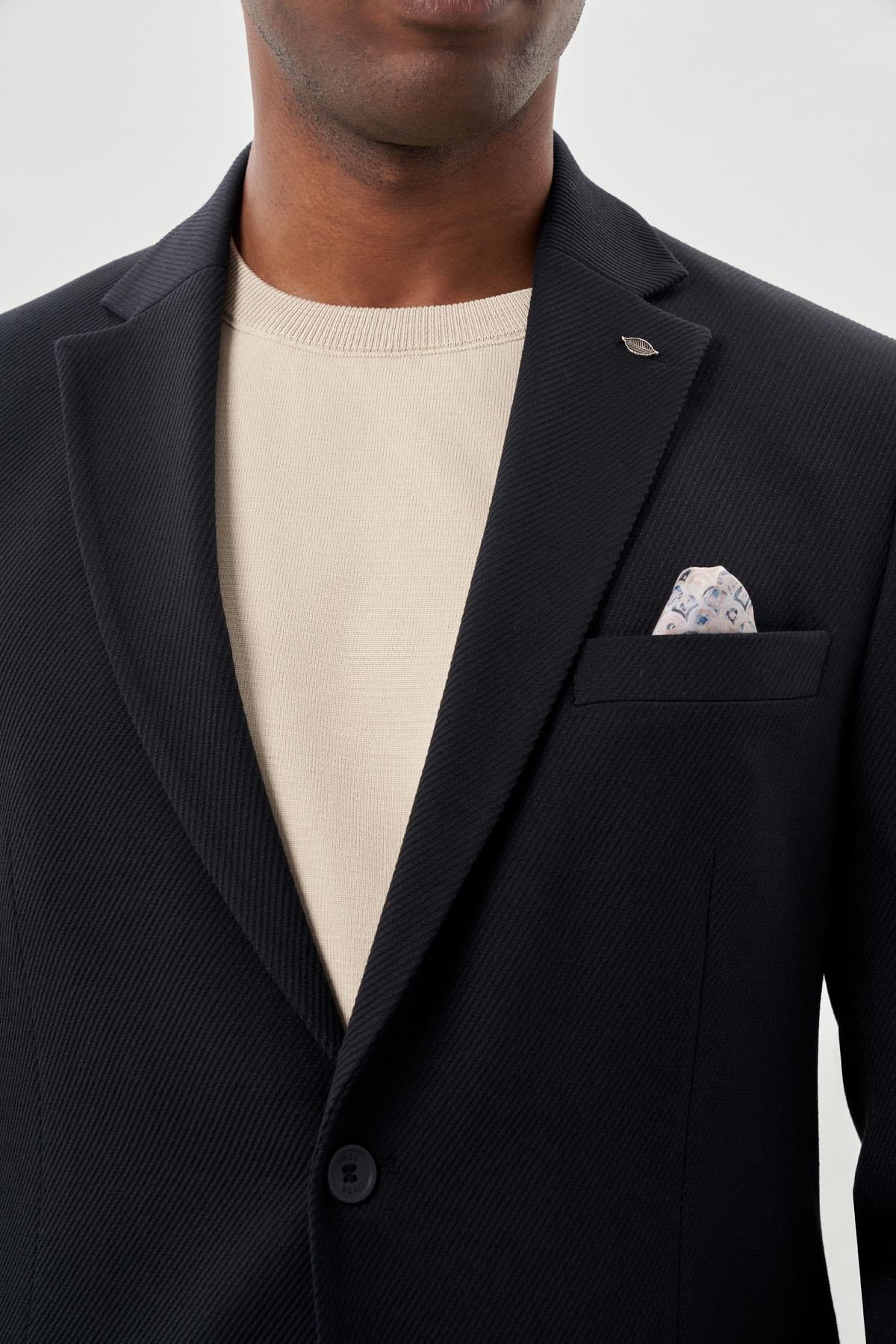 Gabardin Mono Yaka Tam Astar Esnek 6 Drop Slim Fit Casual Ceket 1002245162