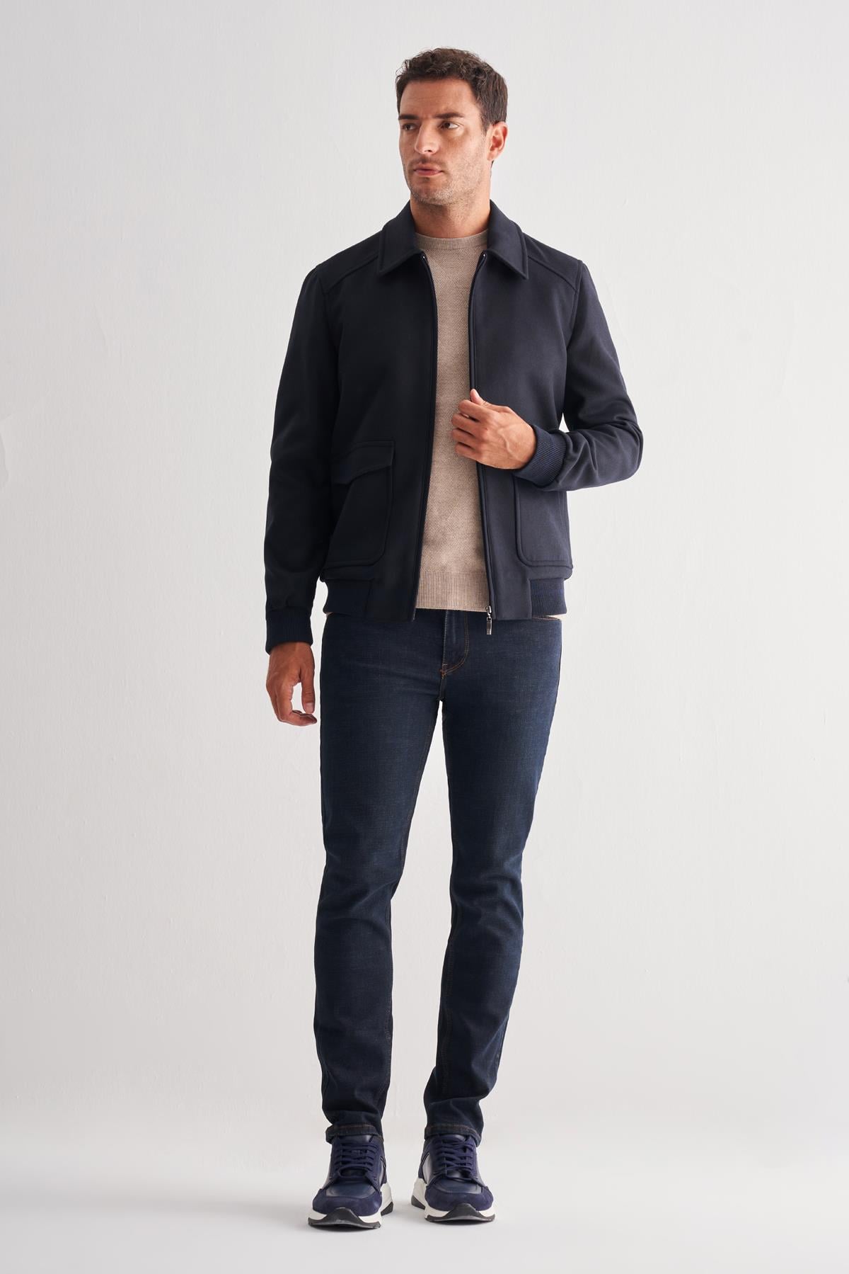 Gömlek Yaka Casual Slim Fit Esnek Mont 1007255122