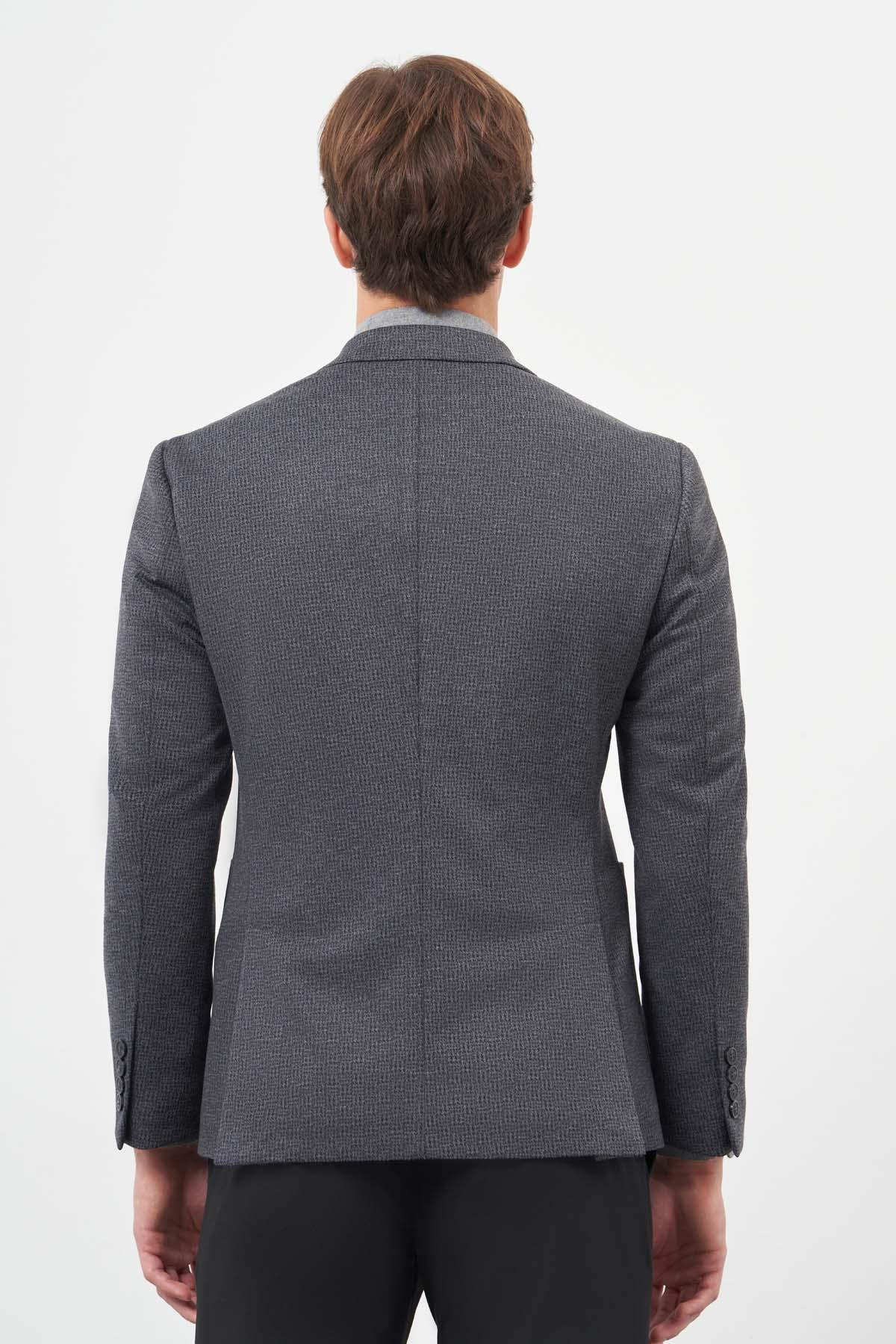 Örme Mono Yaka 6 Drop Slim Fit Ceket 1002245153
