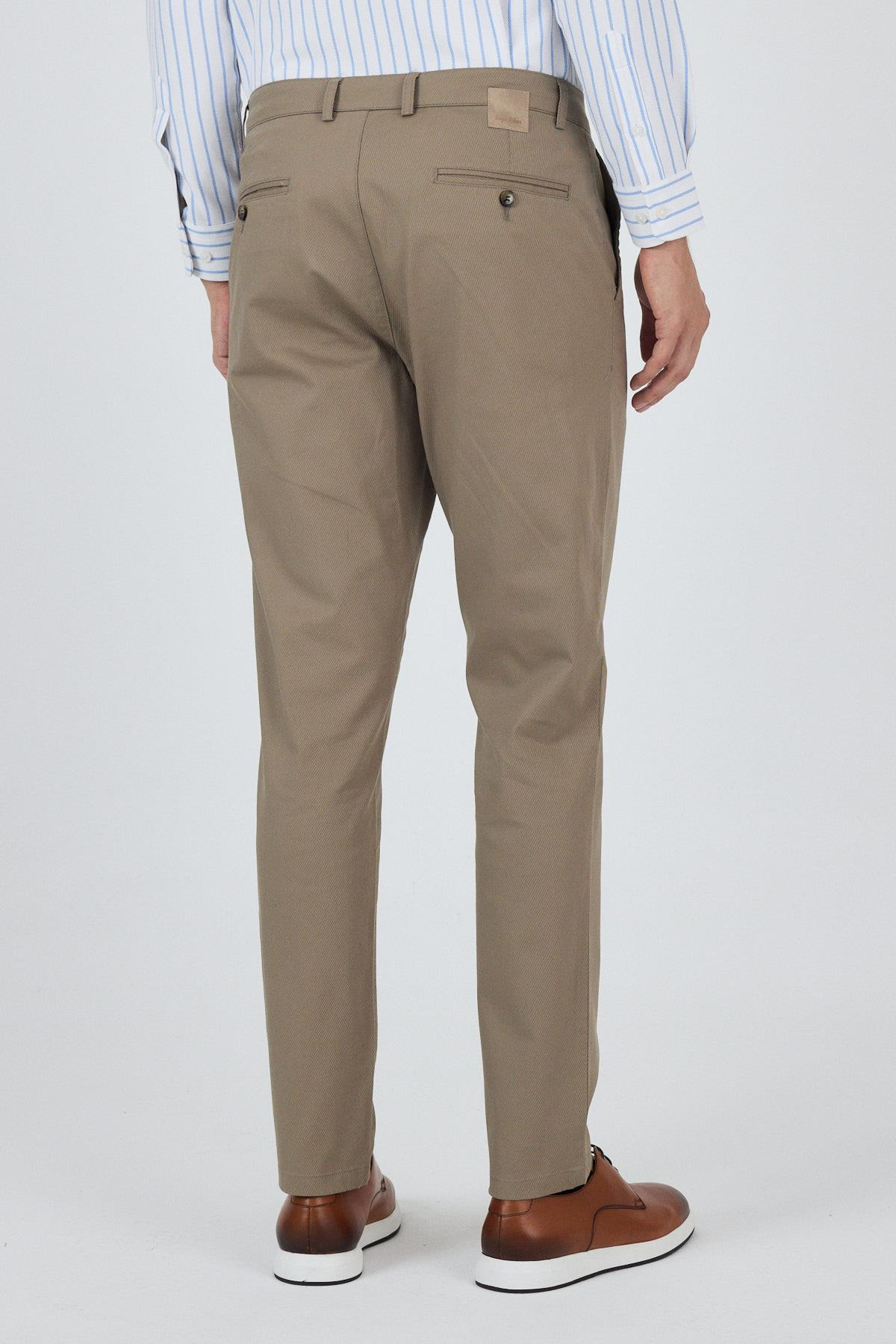 Gabardin Yan Cep Düz Paça Comfort Fit Pamuklu Casual Chino Pantolon 1003250121