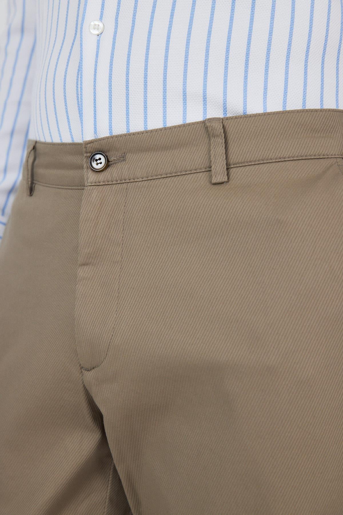 Gabardin Yan Cep Düz Paça Comfort Fit Pamuklu Casual Chino Pantolon 1003250121