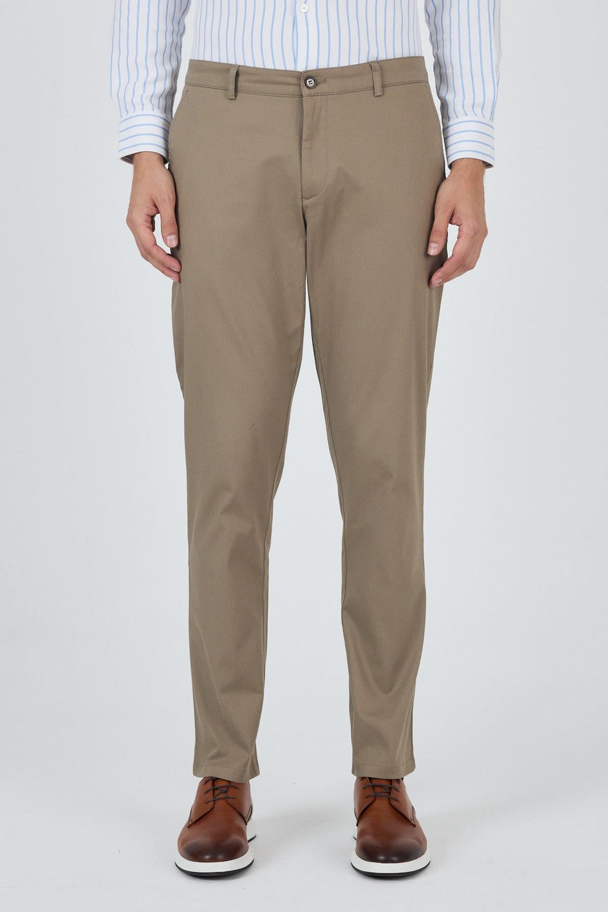 Gabardin Yan Cep Düz Paça Comfort Fit Pamuklu Casual Chino Pantolon 1003250121