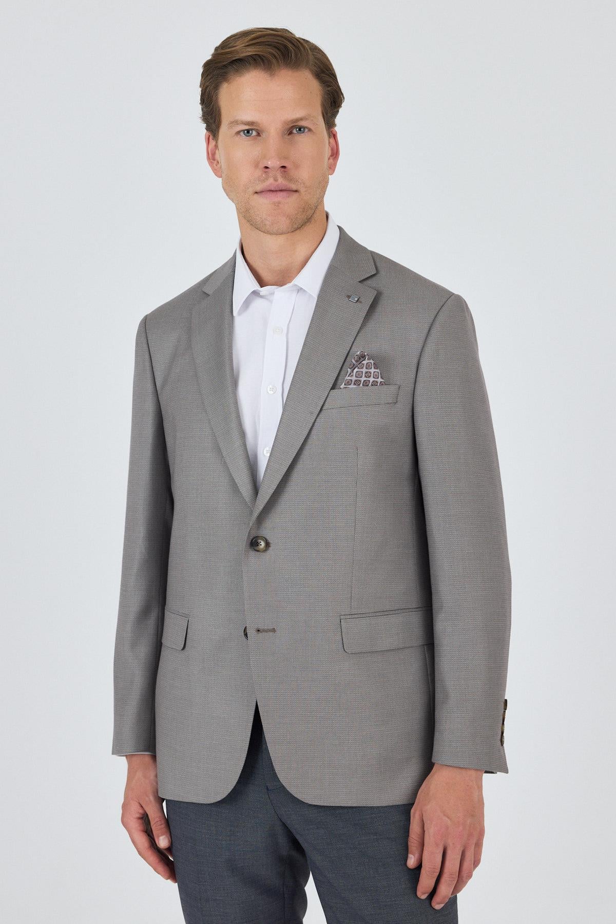 Mono Yaka Armürlü Tam Astar Esnek 4 Drop Comfort Fit Classic Ceket 1002250152