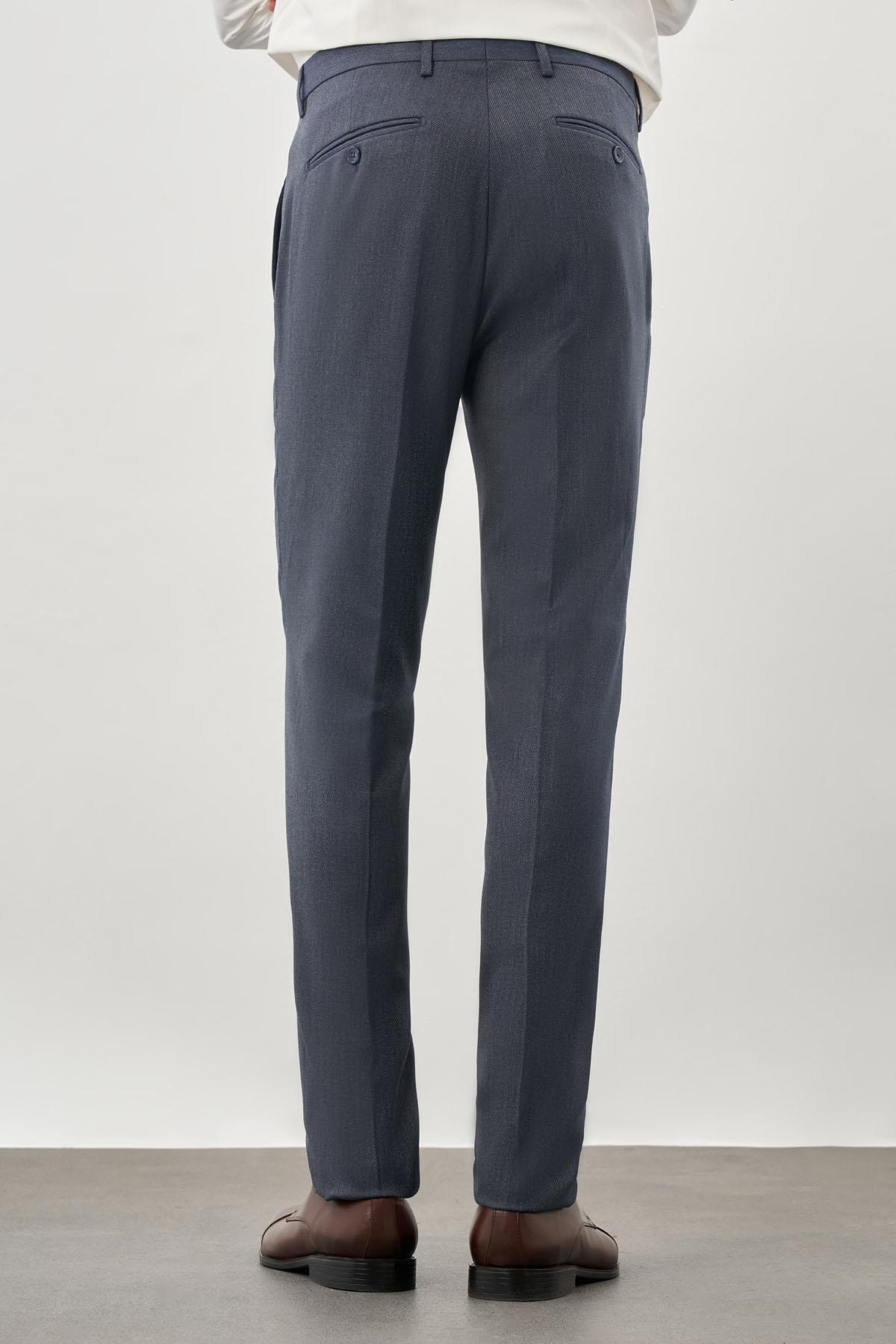 Lacivert Esnek Yandan Cepli Slim Fit Classic Pantolon 1003245209