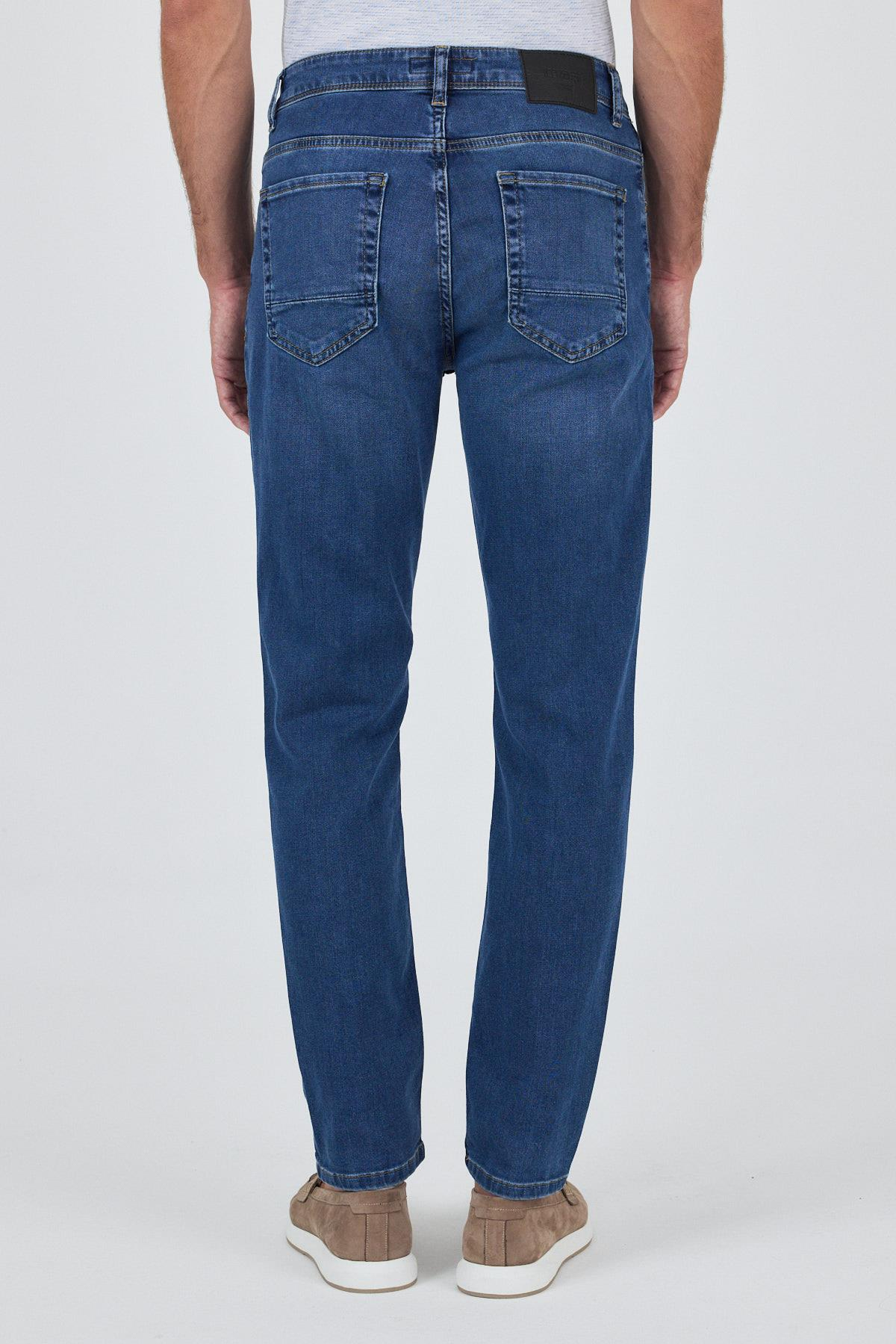 Gabardin 5 Cep Düz Paça Casual Slim Fit Pamuklu Denim Pantolon 1023250156