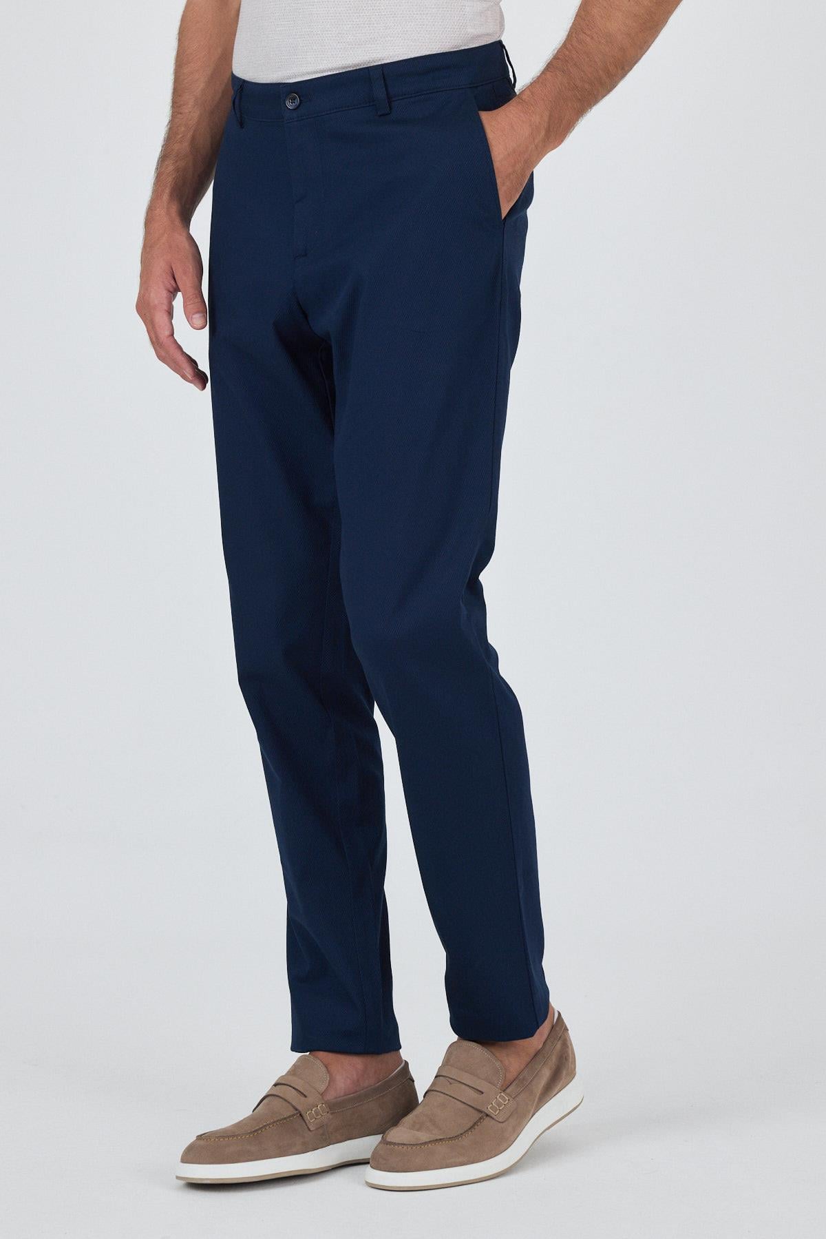 Gabardin Yan Cep Düz Paça Comfort Fit Pamuklu Casual Chino Pantolon 1003250121