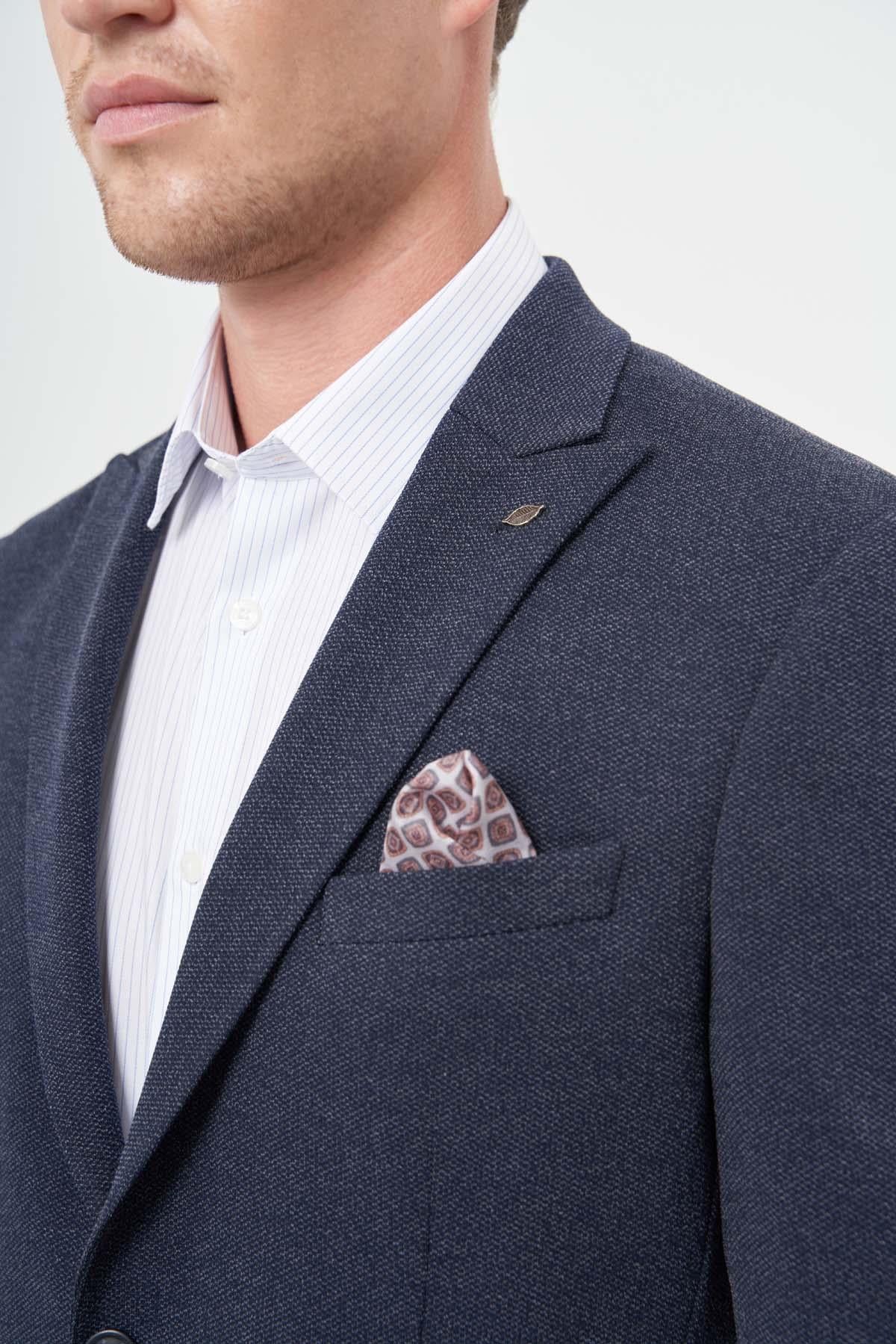 Örme Kılıç Yaka 6 Drop Slim Fit Ceket 1002245156
