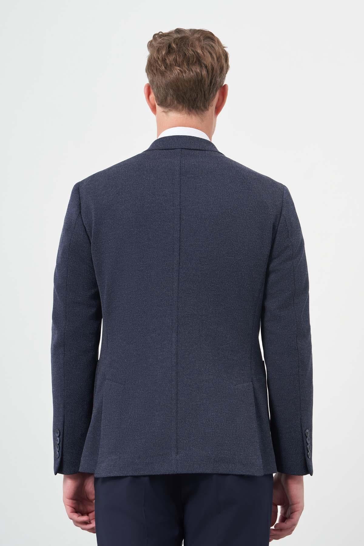 Örme Kılıç Yaka 6 Drop Slim Fit Ceket 1002245156
