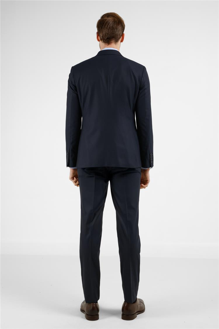 Lacivert Kırlangıç Yaka Kruvaze 6 Drop Slim Fit Tam Astar Esnek Takım Elbise 1001255172