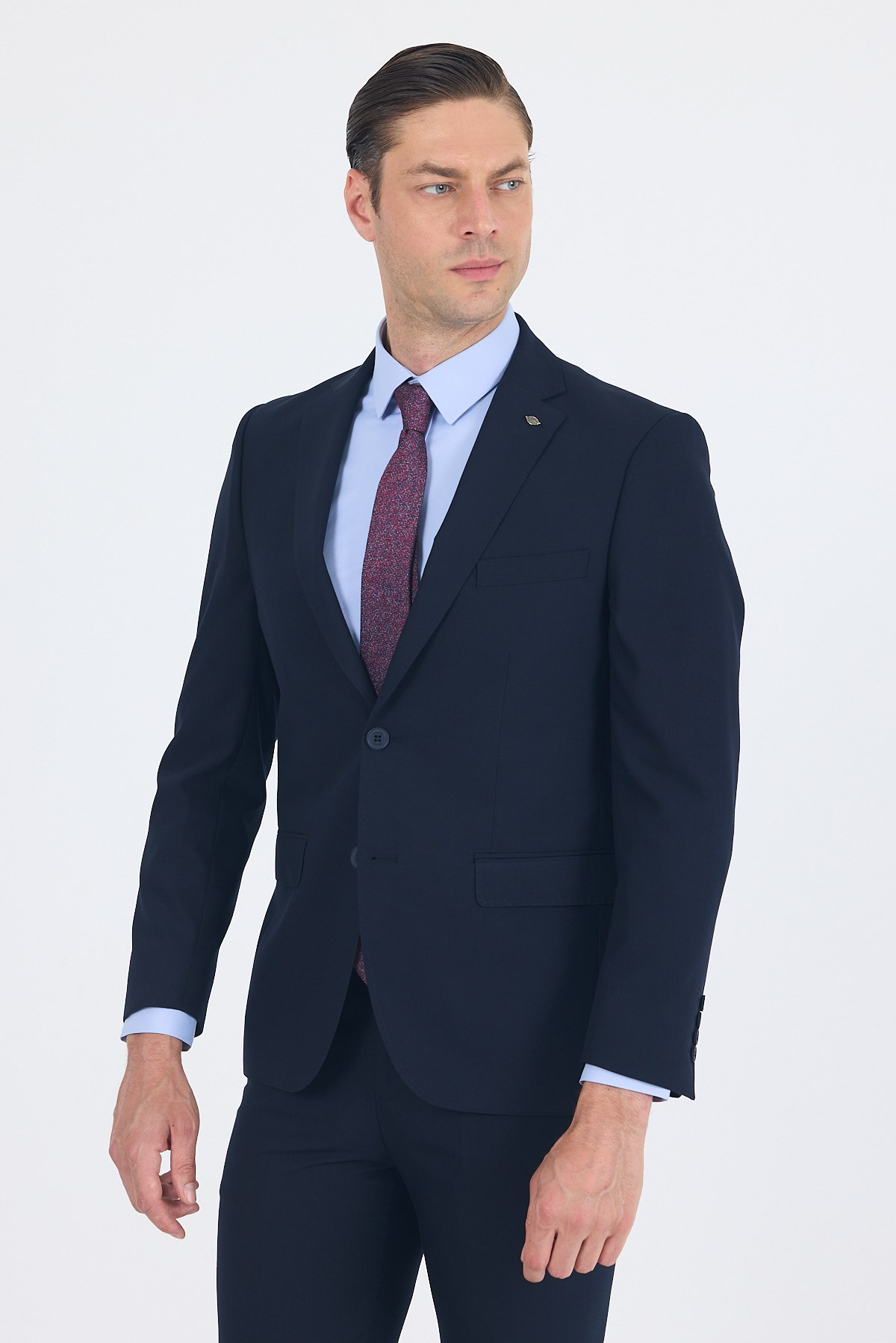 Lacivert Mono Yaka 6 Drop Comfort Fit Tam Astar Esnek Takım Elbise 1001260010