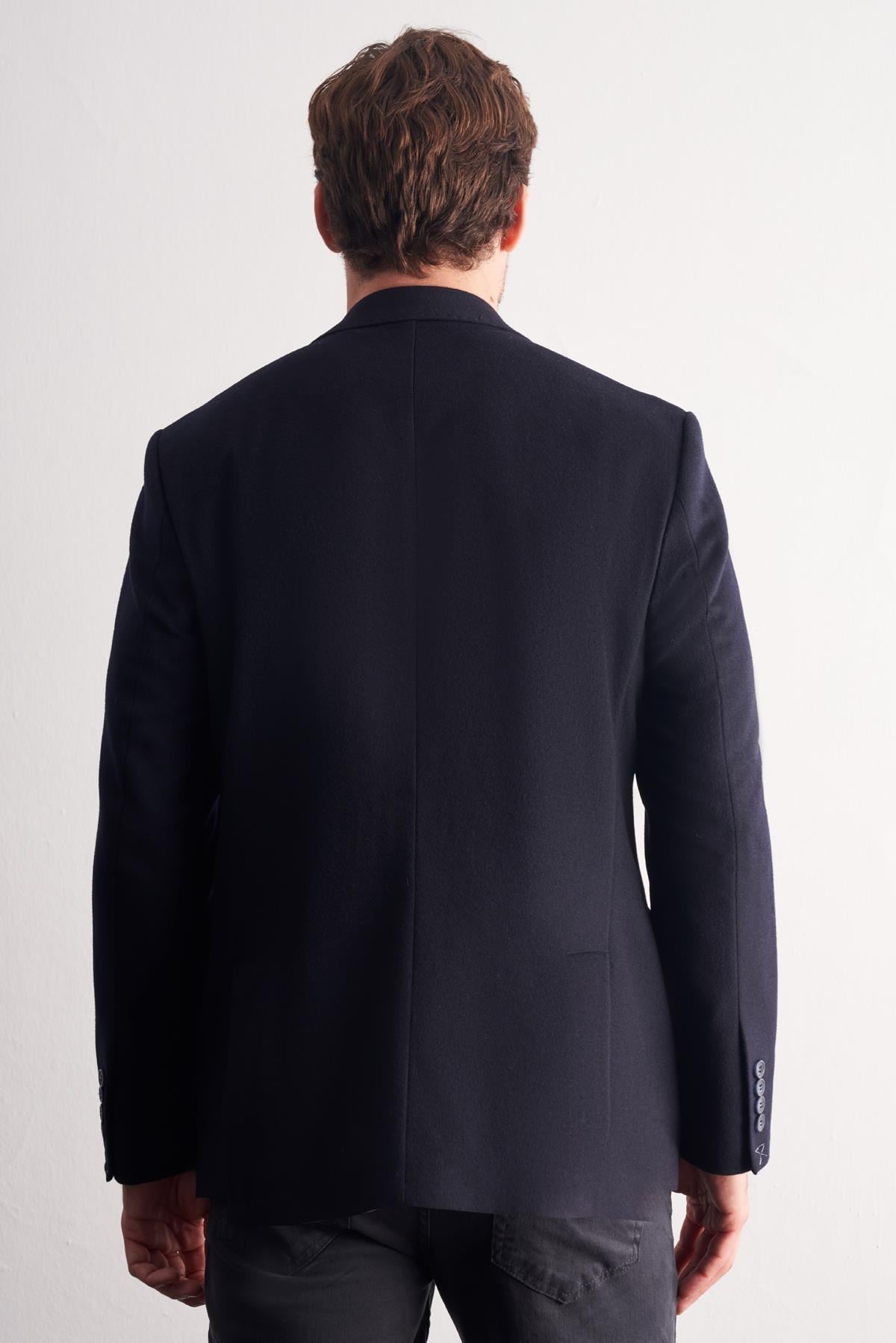 Mono Yaka Yünlü 6 Drop Comfort Fit Classic Ceket 1002255150