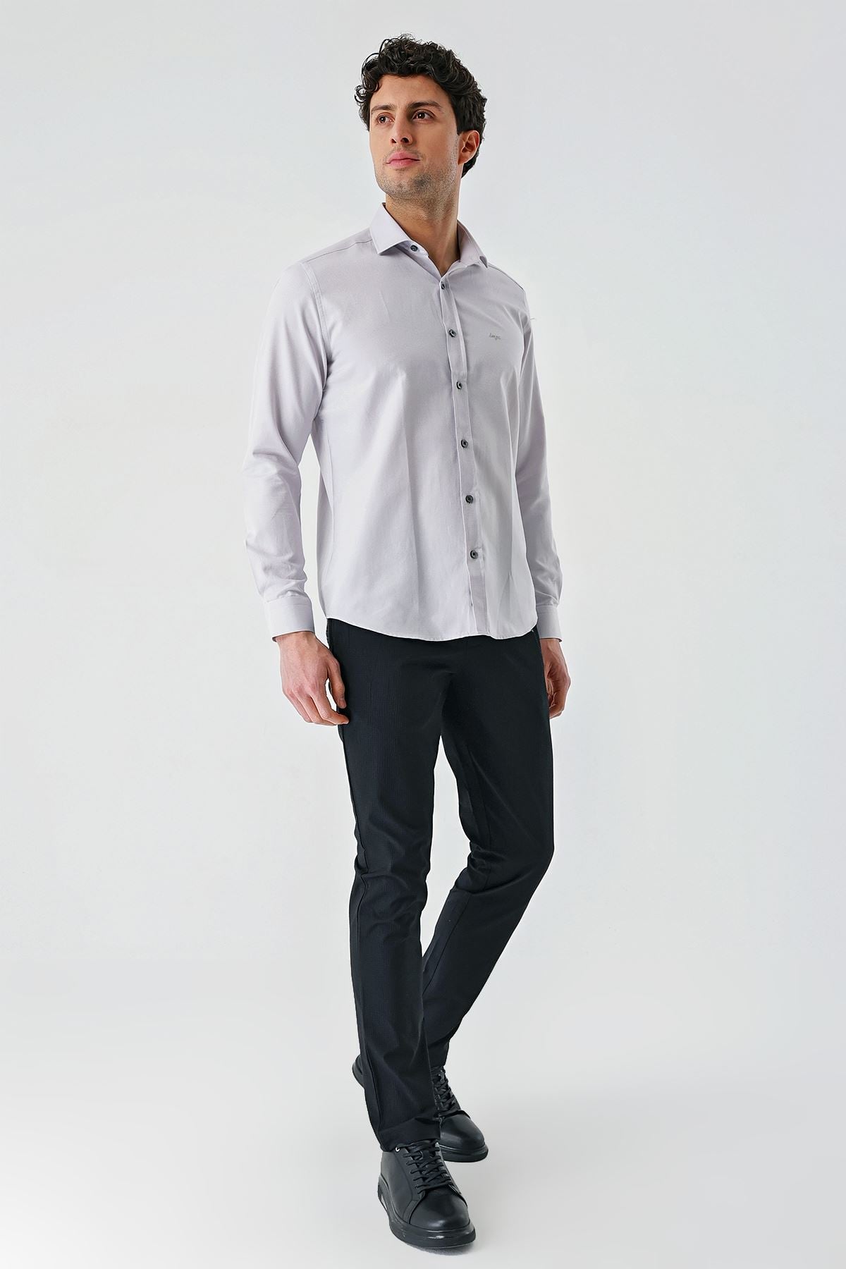 Lacivert Uzun Kollu Oxford Cepsiz Pamuklu Klasik Slim Fit Dar Kesim Gömlek 1004240235