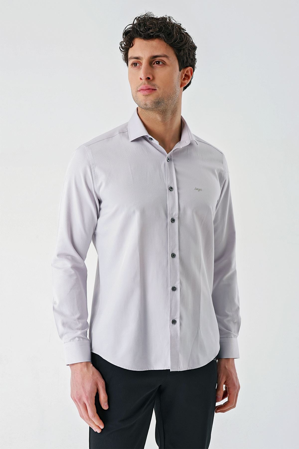 Lacivert Uzun Kollu Oxford Cepsiz Pamuklu Klasik Slim Fit Dar Kesim Gömlek 1004240235