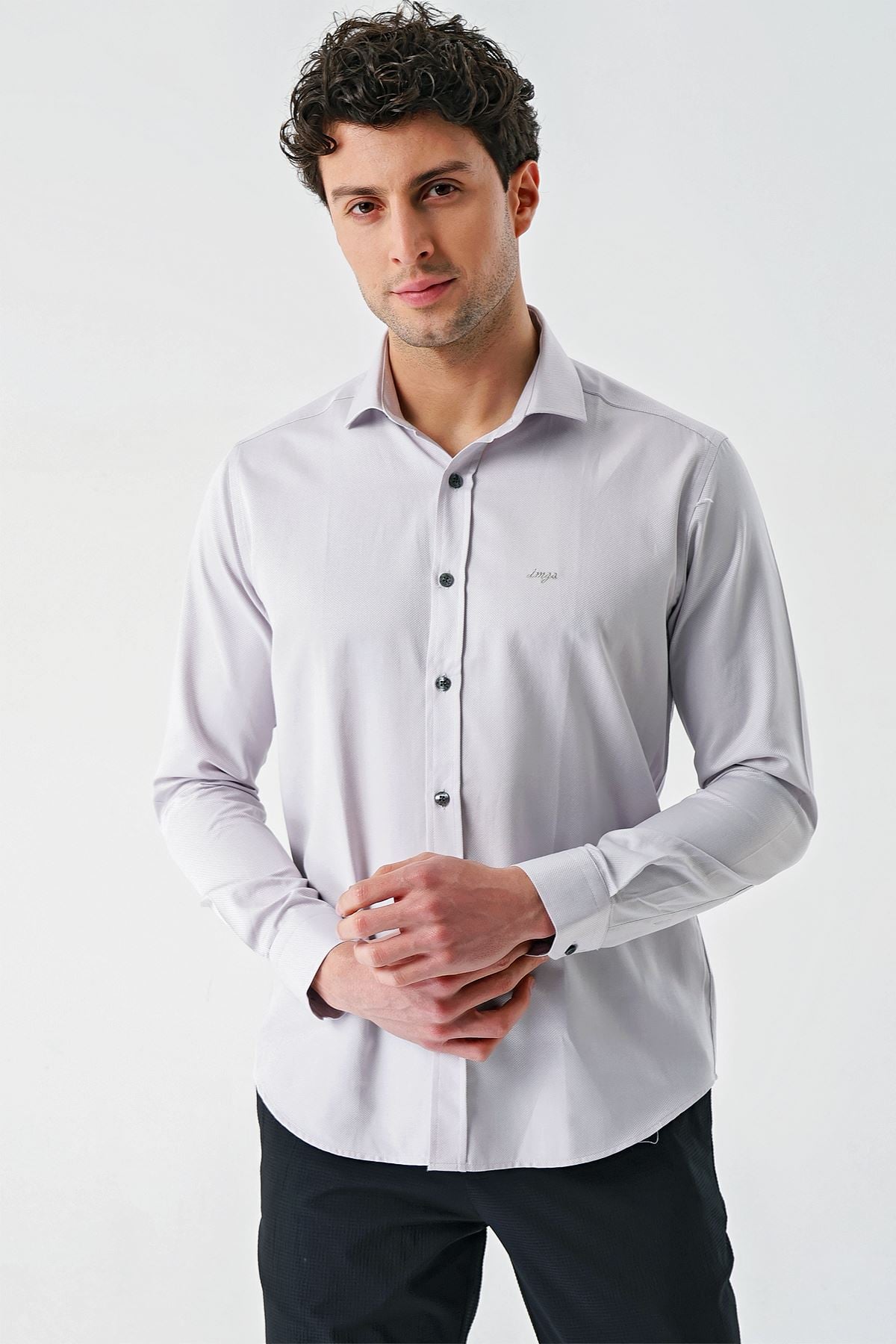 Lacivert Uzun Kollu Oxford Cepsiz Pamuklu Klasik Slim Fit Dar Kesim Gömlek 1004240235
