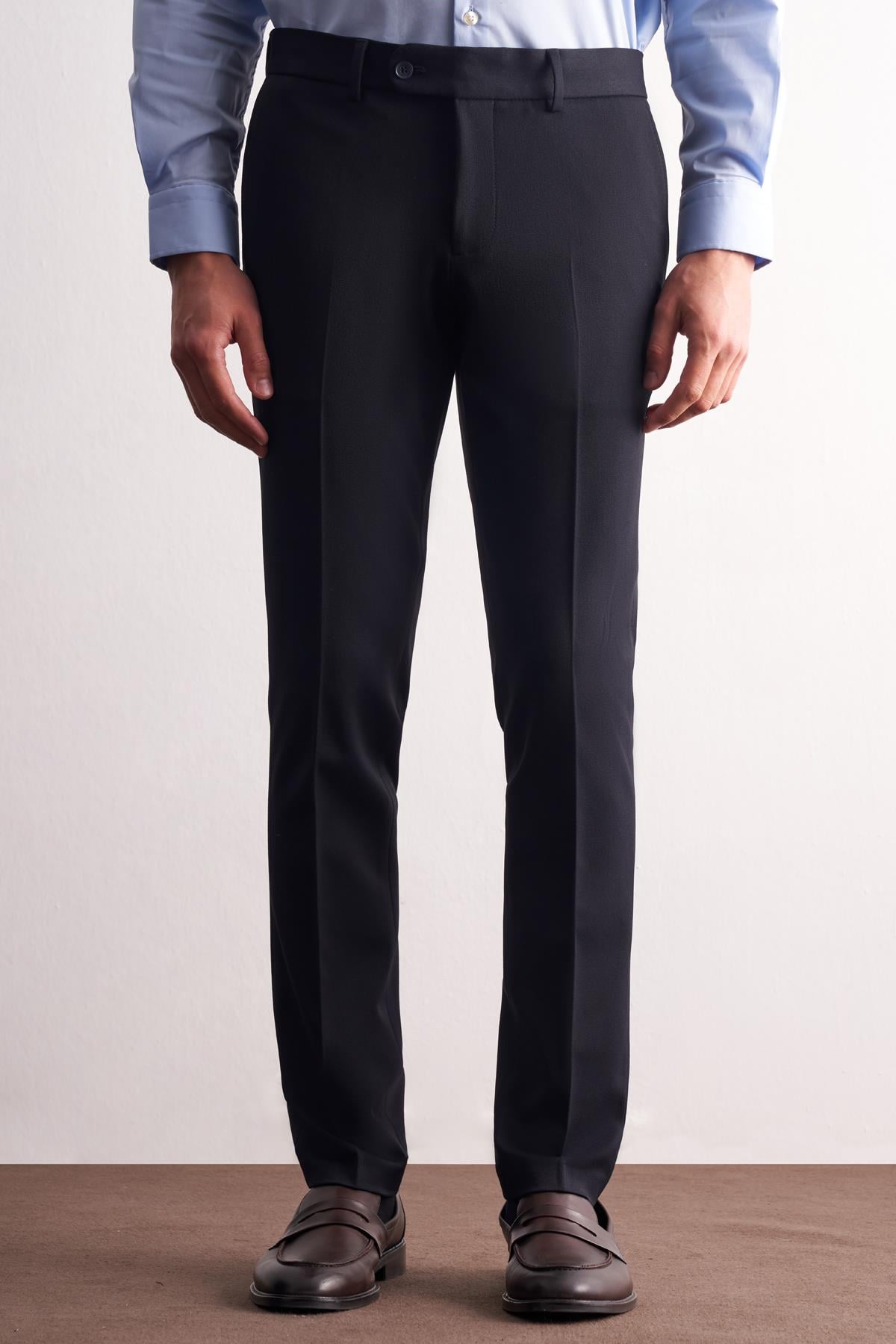 Yan Cep Açık Paça Esnek Slim Fit Classic Casual Pantolon 1003255153