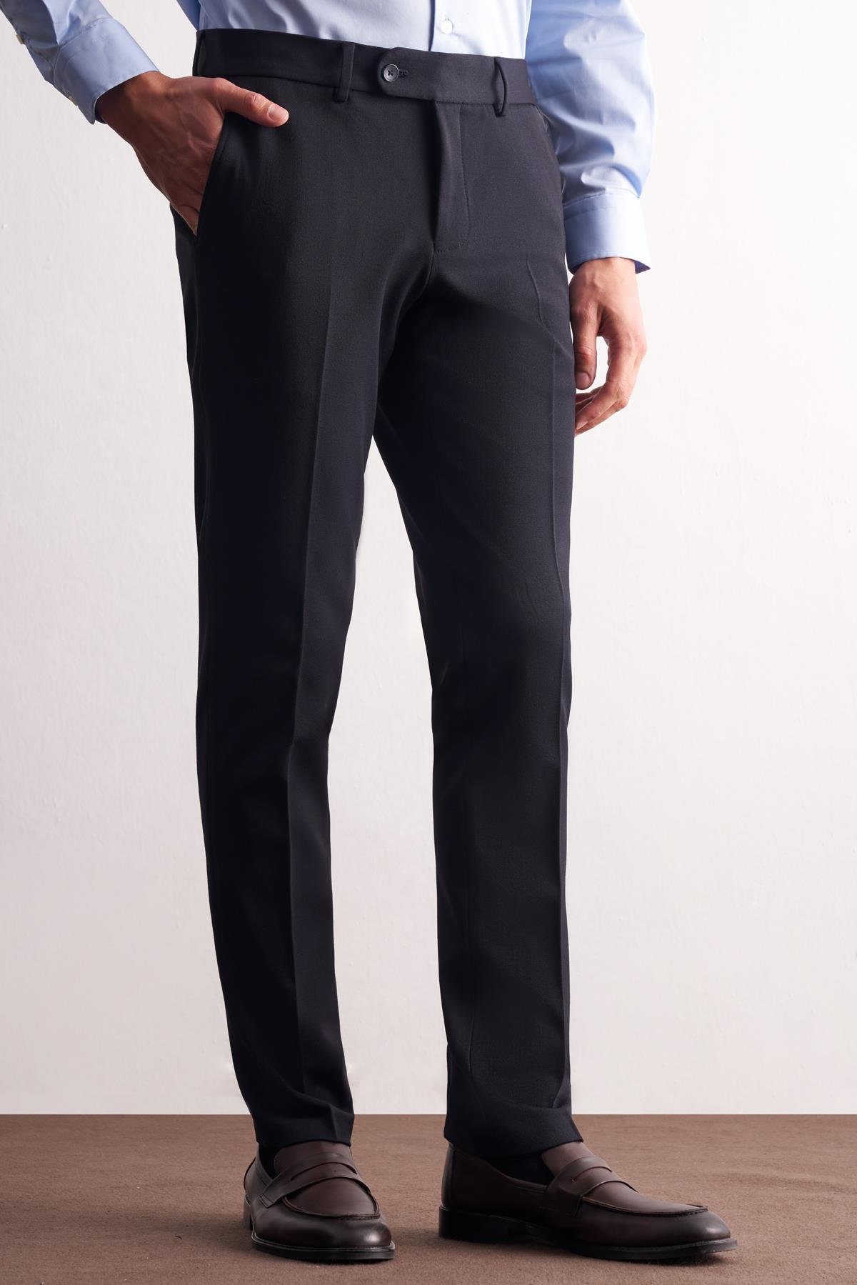 Yan Cep Açık Paça Esnek Slim Fit Classic Casual Pantolon 1003255153