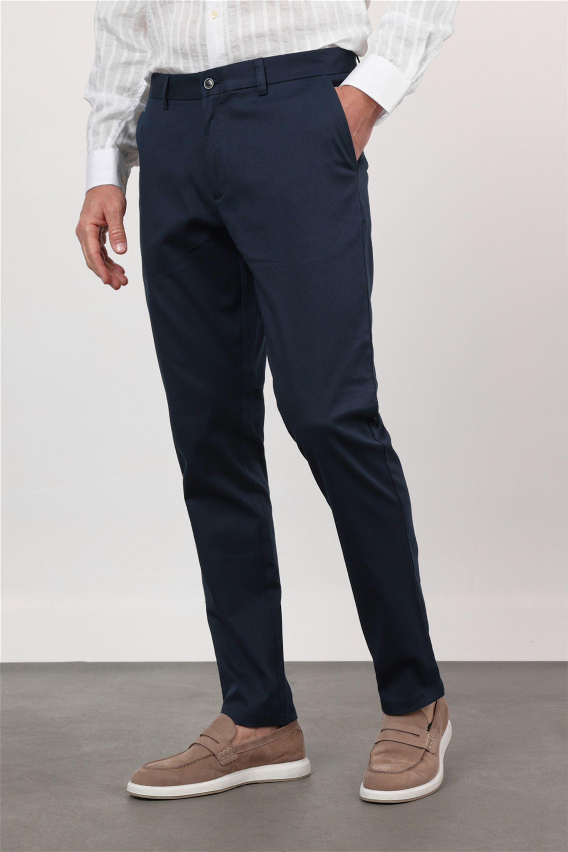 Lacivert Yan Cep Comfort Fit Pamuklu Chino Pantolon 1003260172