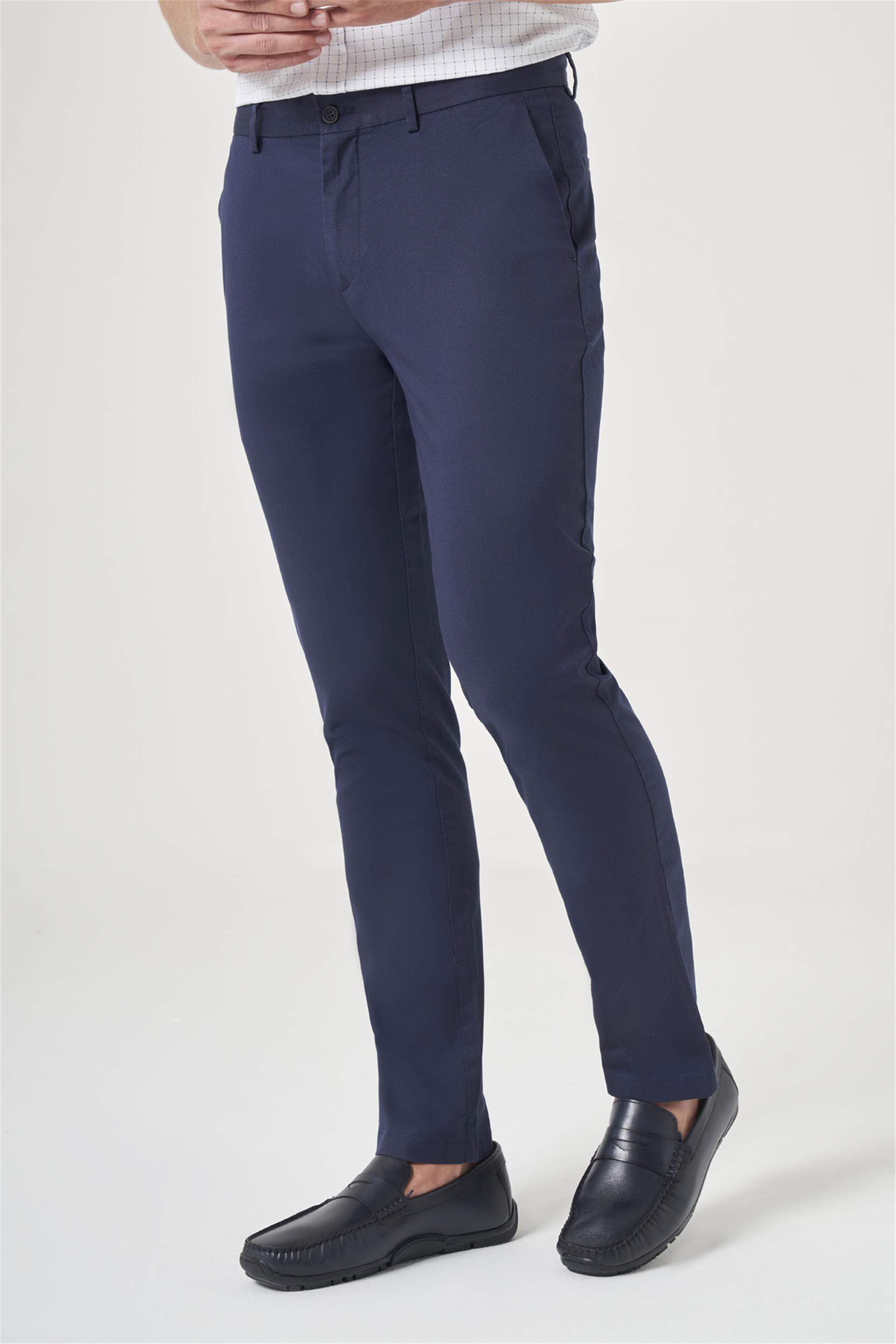 Lacivert Yan Cep Slim Fit Casual Pamuklu Chino Pantolon 1003260178