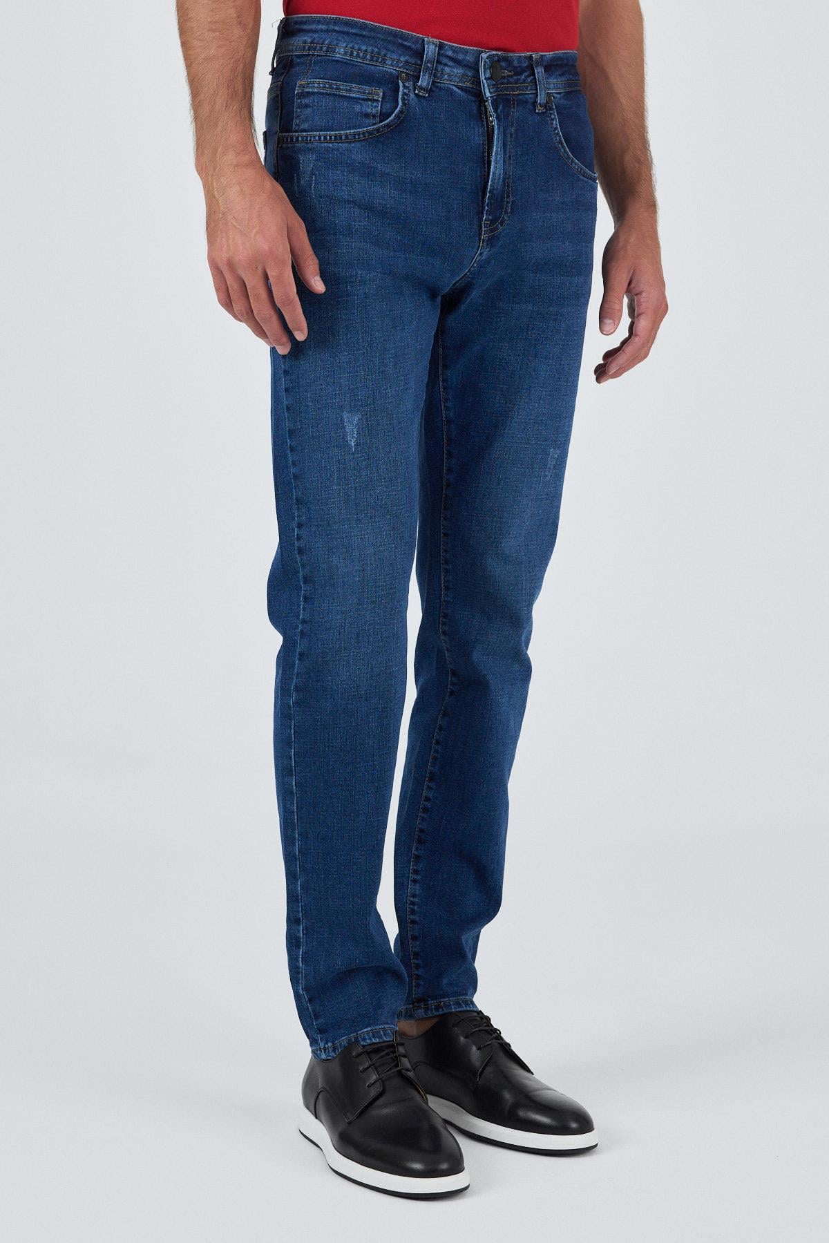 Gabardin 5 Cep Düz Paça Casual Slim Fit Pamuklu Denim Pantolon 1023250150