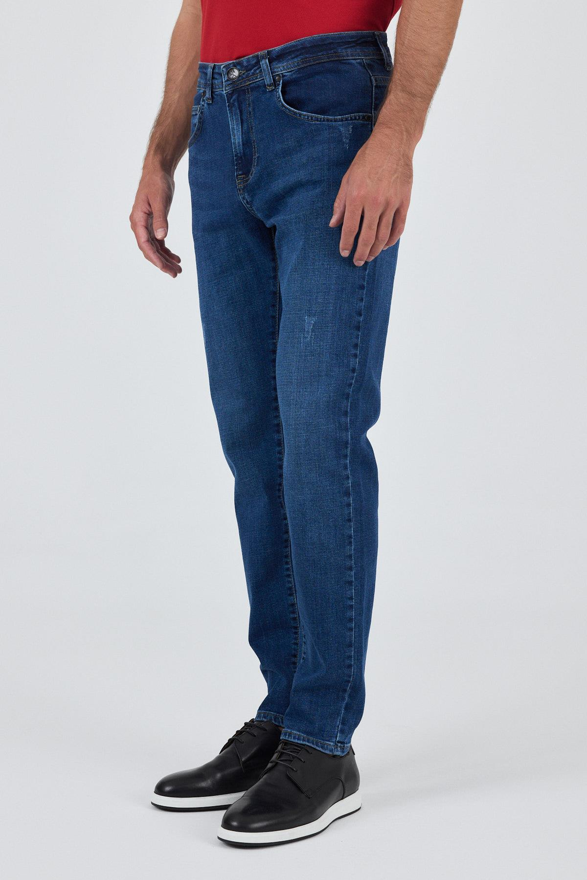 Gabardin 5 Cep Düz Paça Casual Slim Fit Pamuklu Denim Pantolon 1023250150