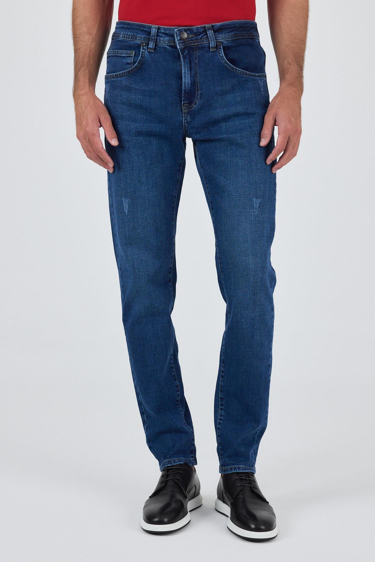Gabardin 5 Cep Düz Paça Casual Slim Fit Pamuklu Denim Pantolon 1023250150