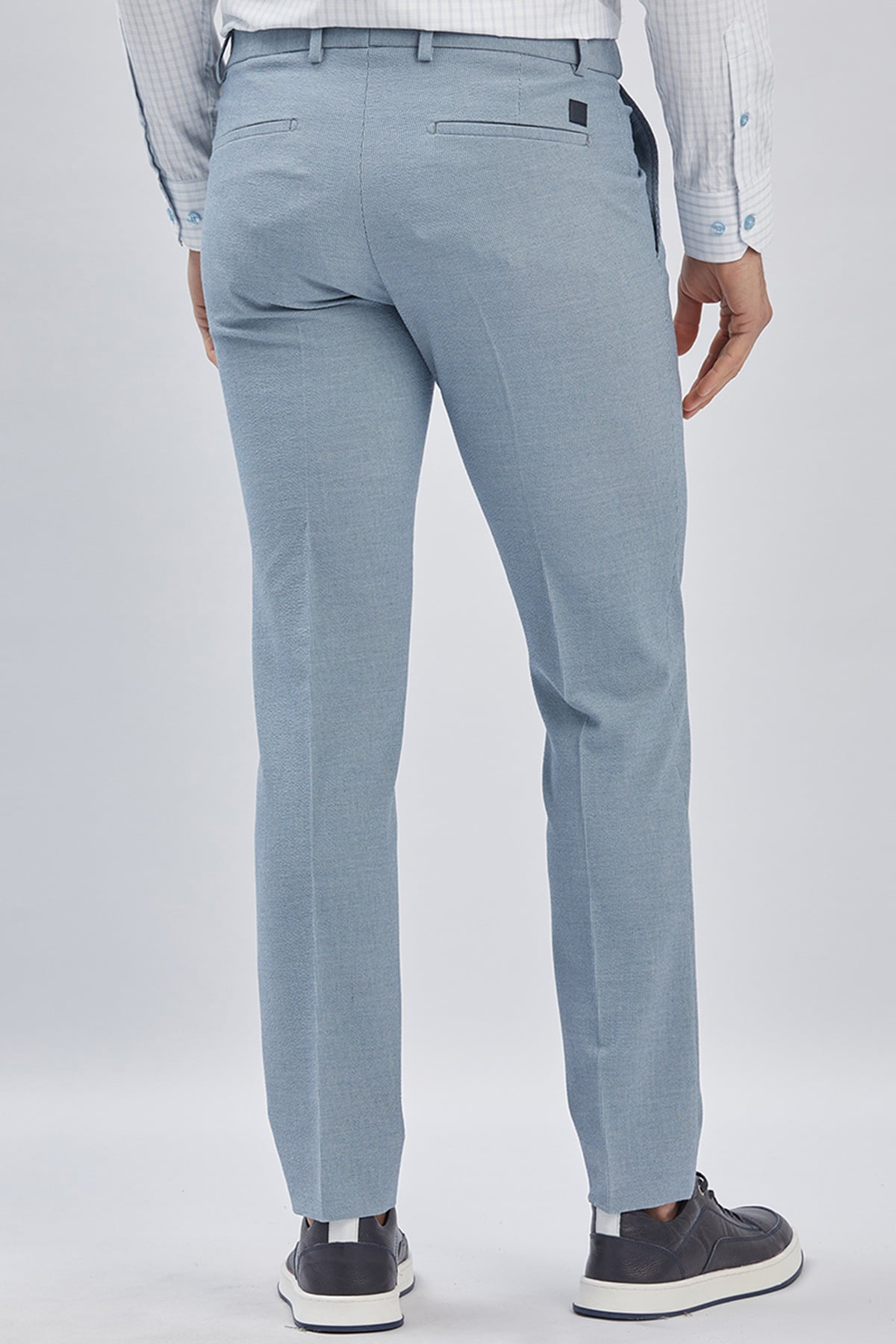 Mavi Esnek Lastikli Yandan Cepli Casual Slim Fit Ayarlanabilir Kemer Pantolon 1003240162