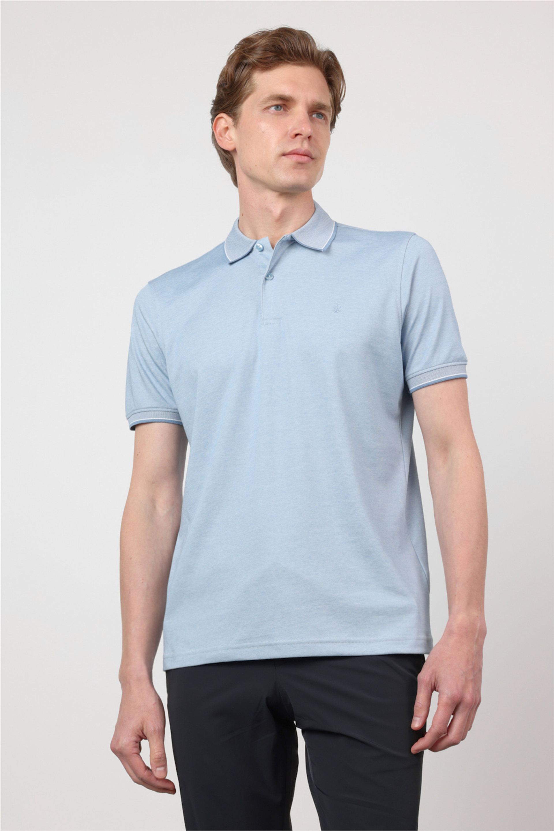 Mavi Polo Yaka Kısa Kol Cepsiz Comfort Fit Pamuklu Tişört 1011260153